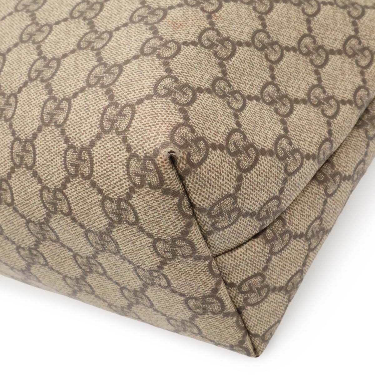 Gucci Beige Dark Brown Khaki Gg Supreme Shoulder Bag Tote Bag (Pre-Owned)