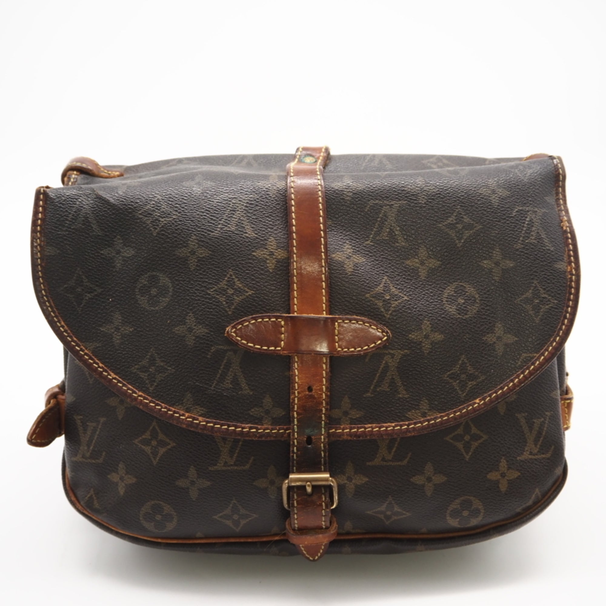 Louis Vuitton Monogram Brown Coated Canvas Leather Shoulder Bag (Pre-Owned)