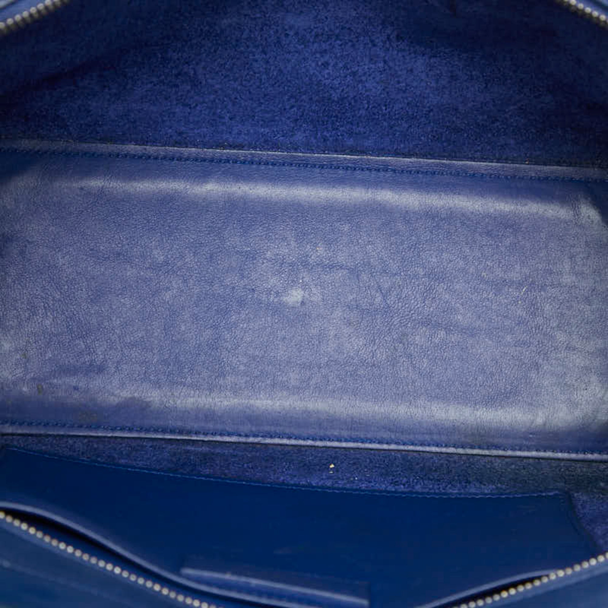 Saint Laurent Blue Leather Suede Handbag Shoulder Bag (Pre-Owned)