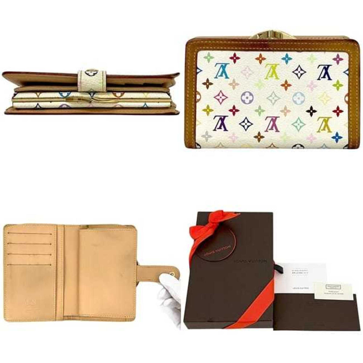 Louis Vuitton Blanc Multi-Color White Monogram Multicolore Wallet (Bi-Fold) (Pre-Owned)