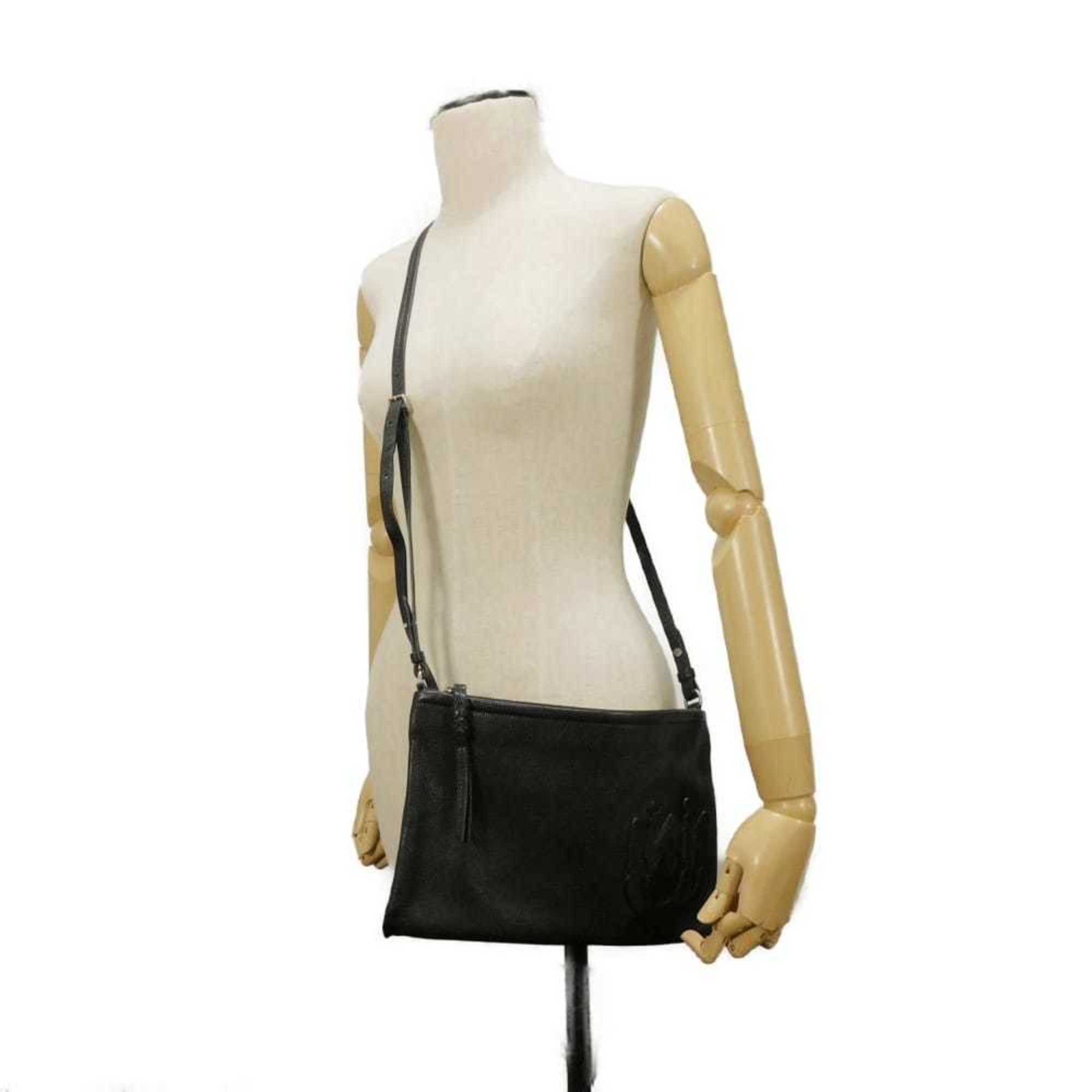 Miu Miu Black Leather Clutch Bag Pochette Shoulder Bag (Pre-Owned)