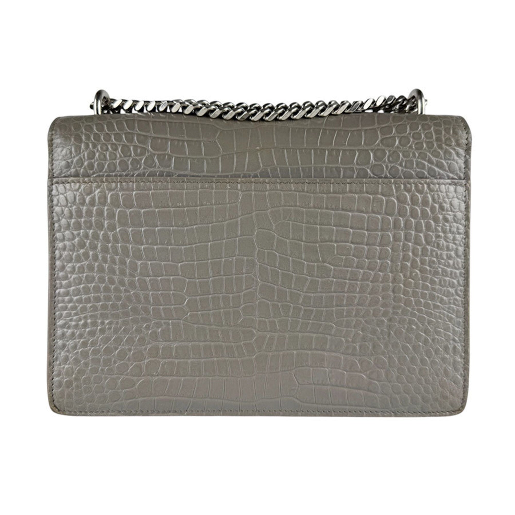 Saint Laurent Gray Leather Shoulder Bag (Pre-Owned)