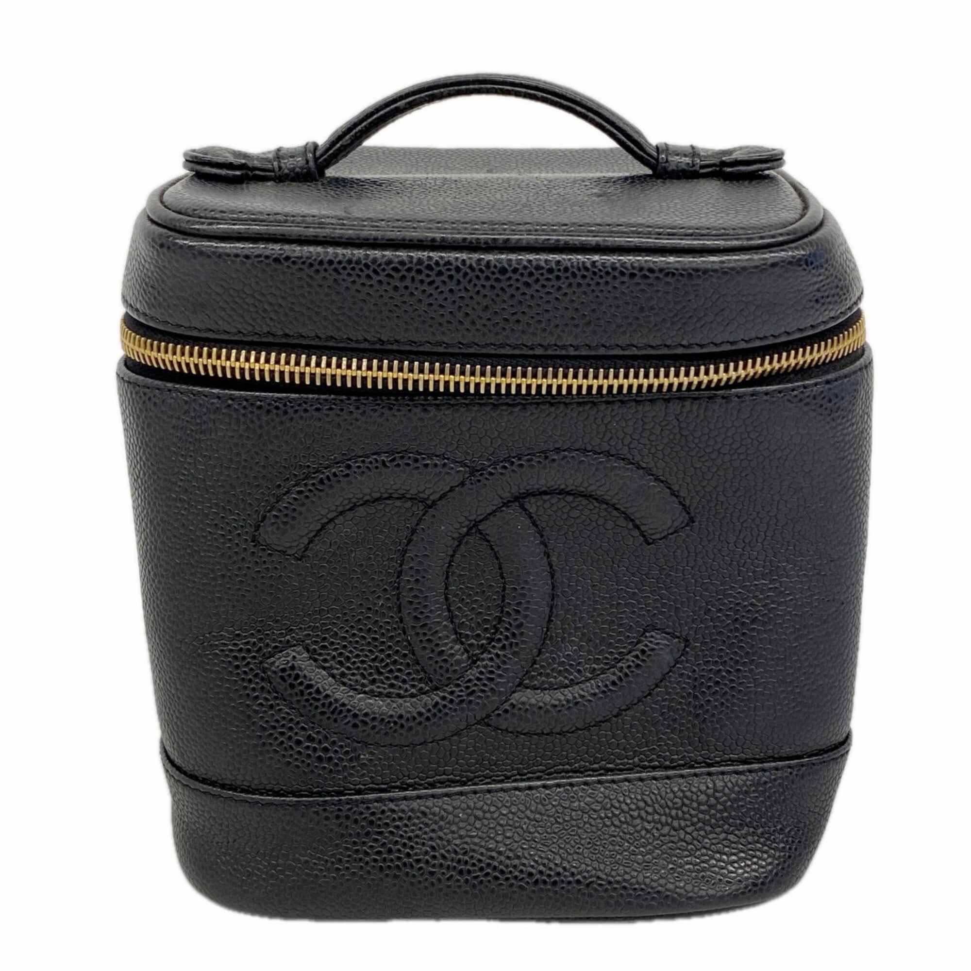 Chanel Black Grained Calfskin Vanity Bag (Pre-Owned)