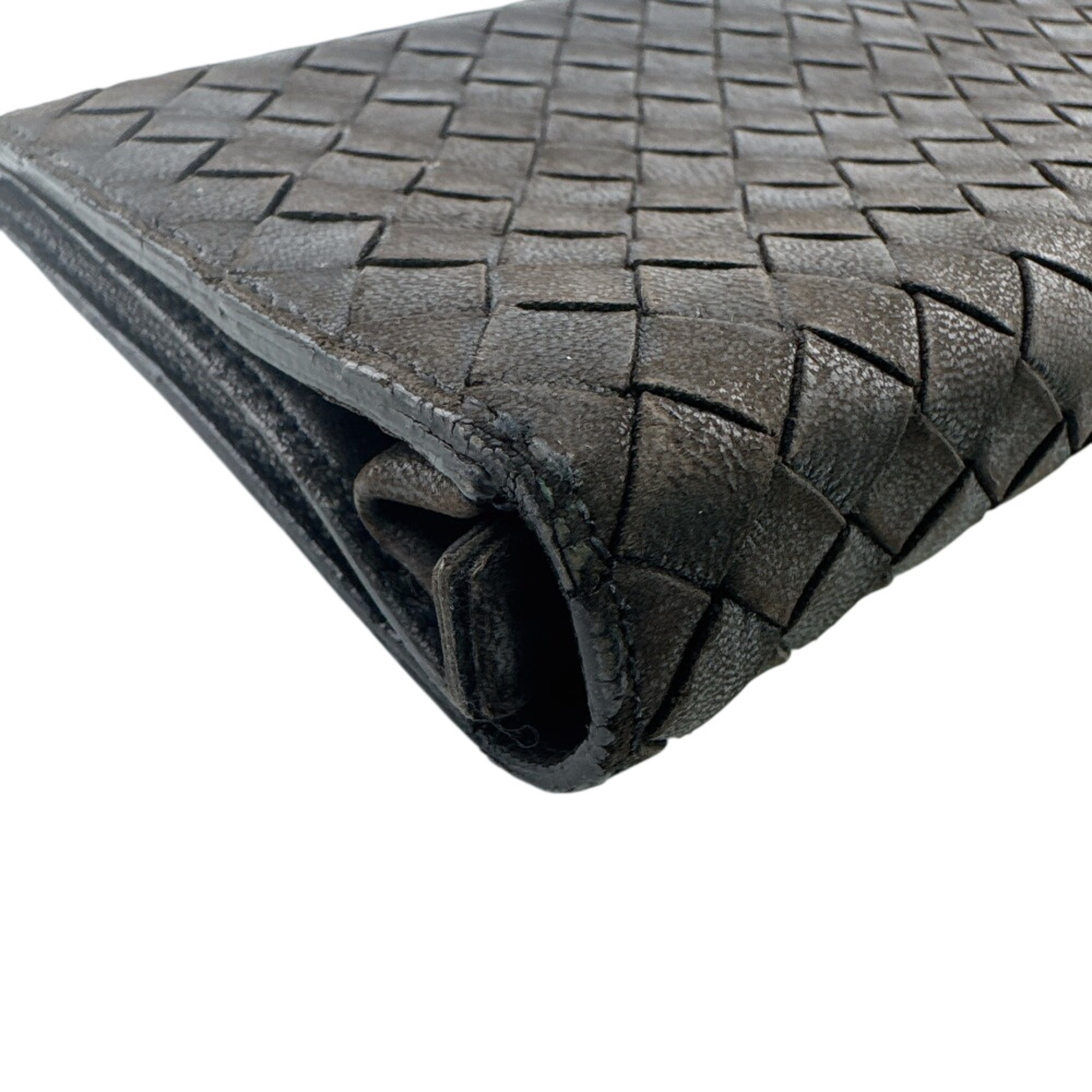 Bottega Veneta Black Intrecciato Long Wallet (Bi-Fold) (Pre-Owned)