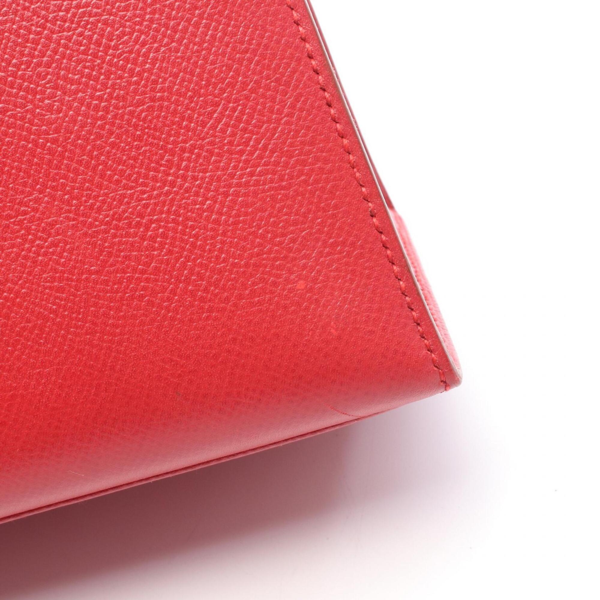 Hermes Red Color Rouge Vif Courchevel Leather Leather Handbag (Pre-Owned)