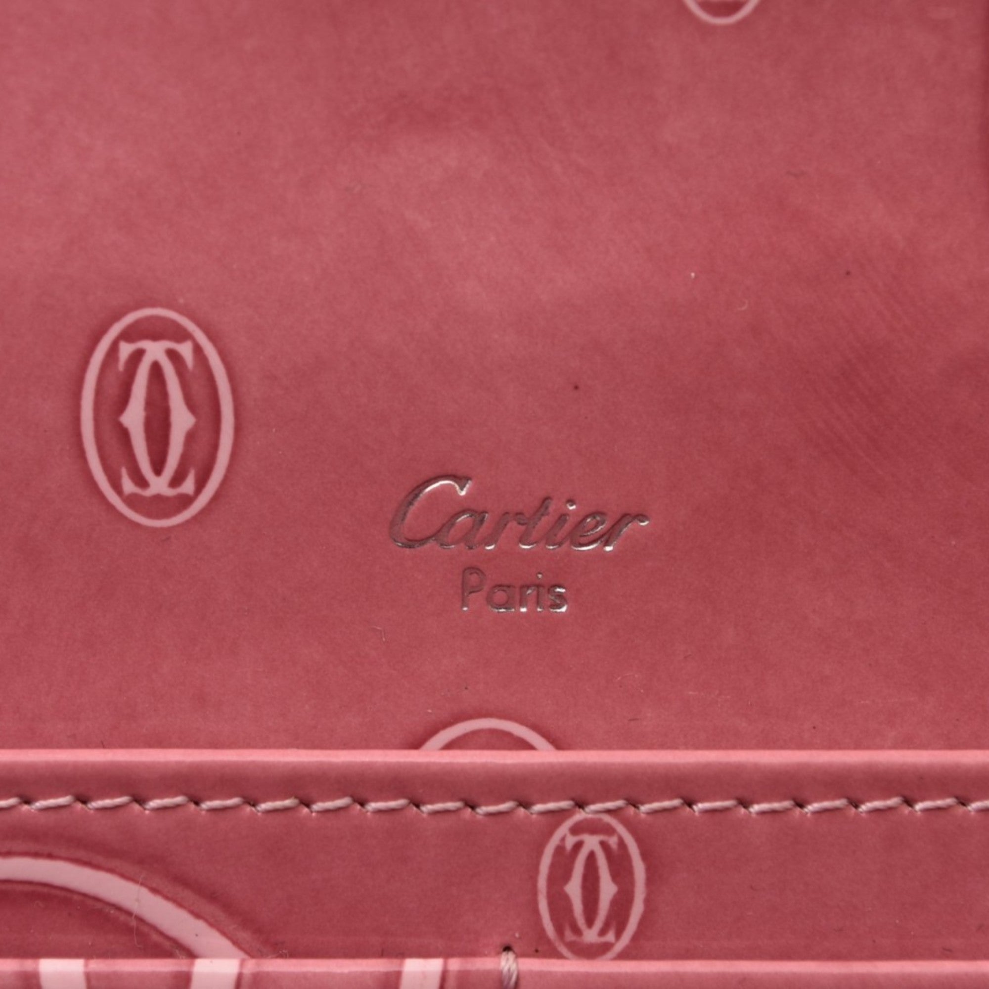 Cartier Pink Leather Long Wallet (Bi-Fold) (Pre-Owned)