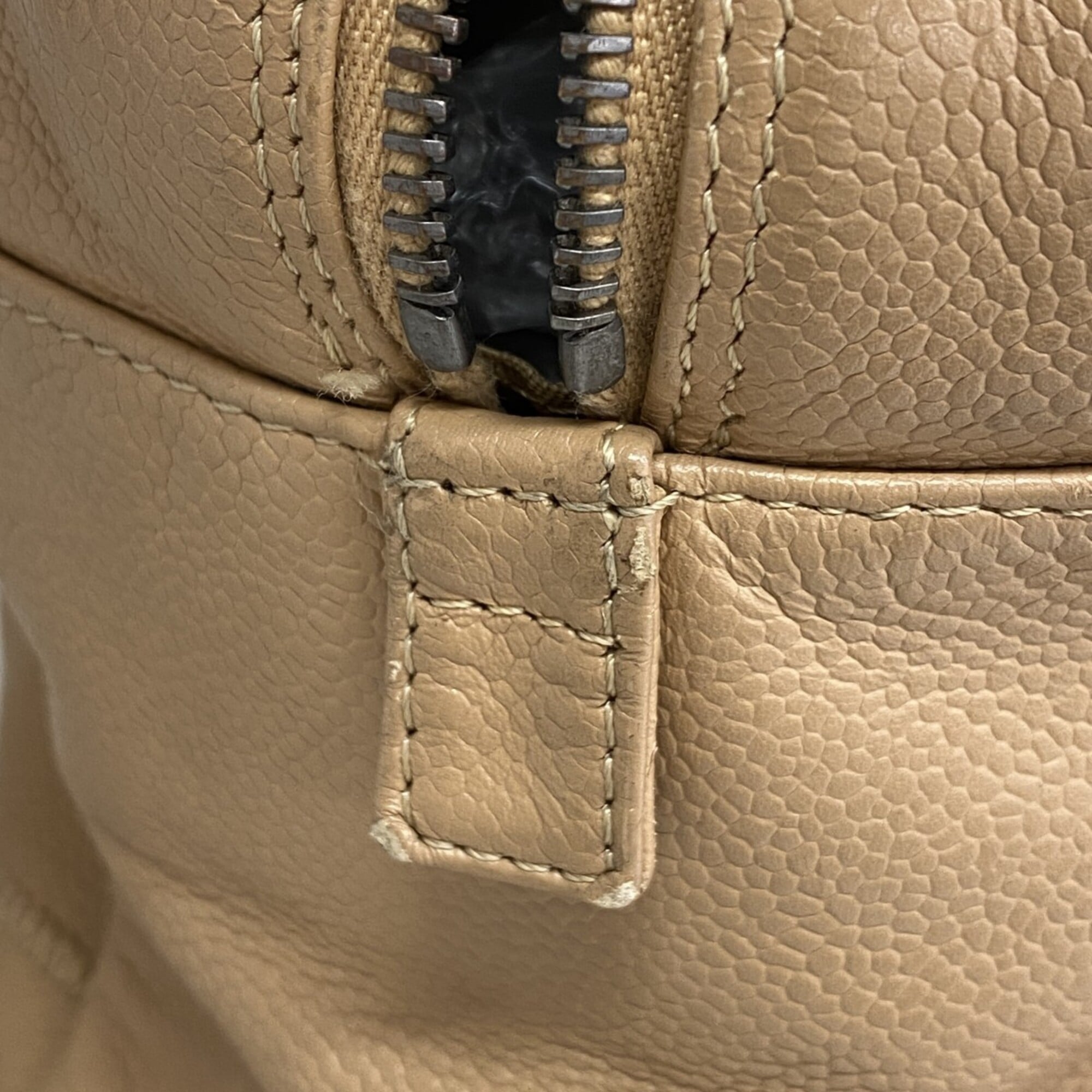 Chanel Brown Grained Calfskin Handbag (Pre-Owned)