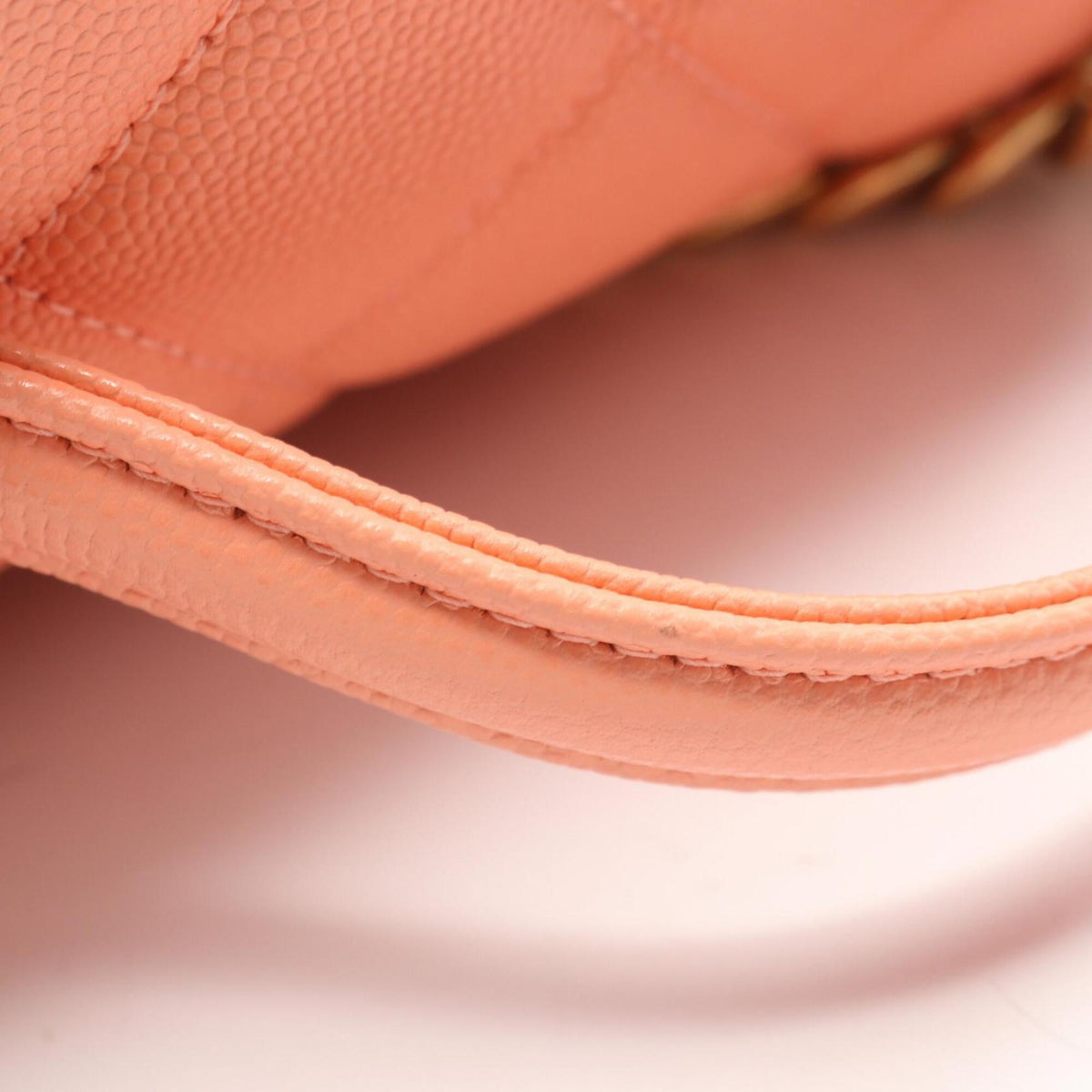 Chanel Pink Grained Calfskin Handbag Shoulder Bag Vanity Bag (Pre-Owned)
