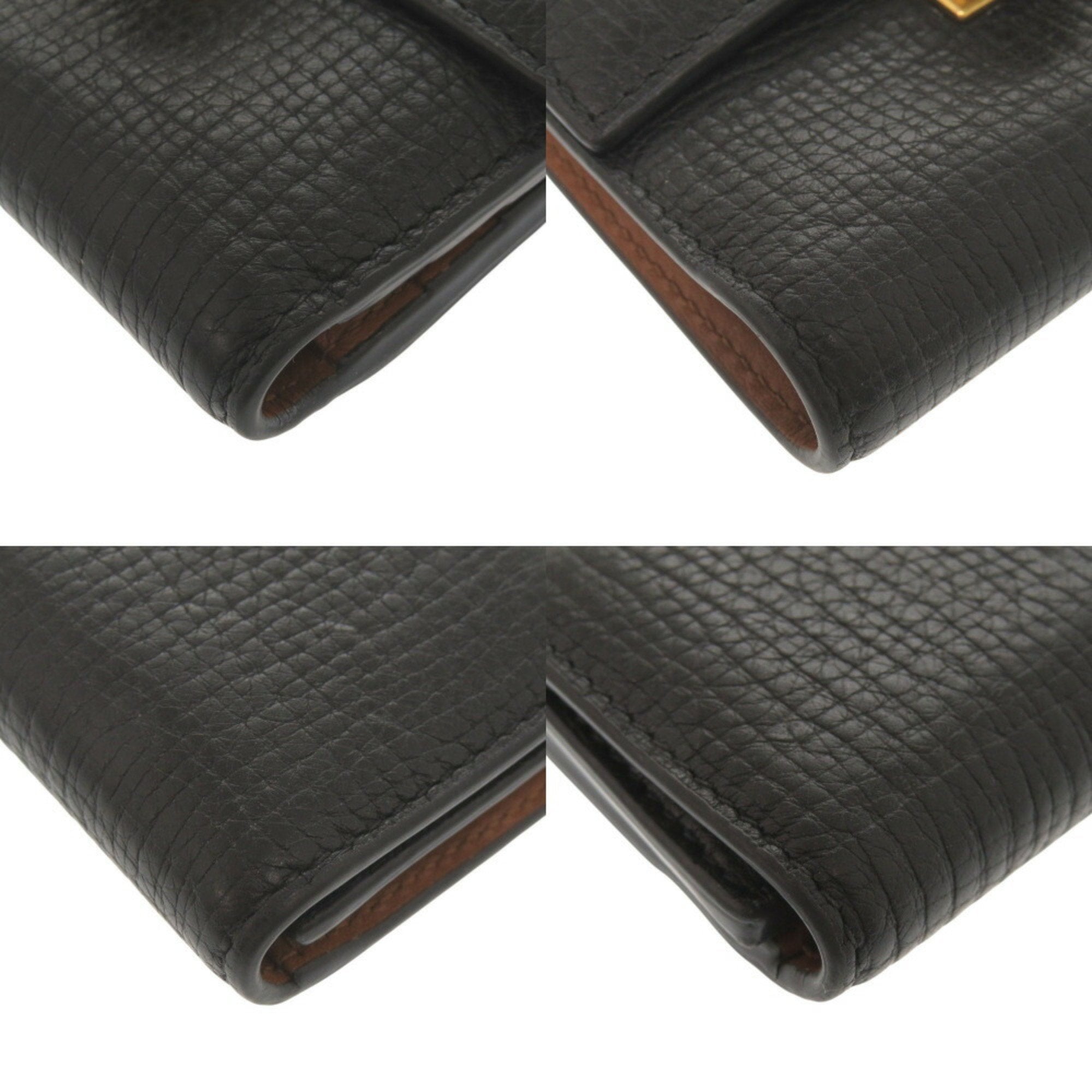 Bottega Veneta Black Leather Wallet (Tri-Fold) (Pre-Owned)