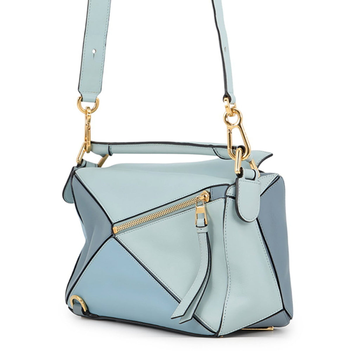 Loewe Light Blue Multi-Color Leather Handbag Shoulder Bag (Pre-Owned)