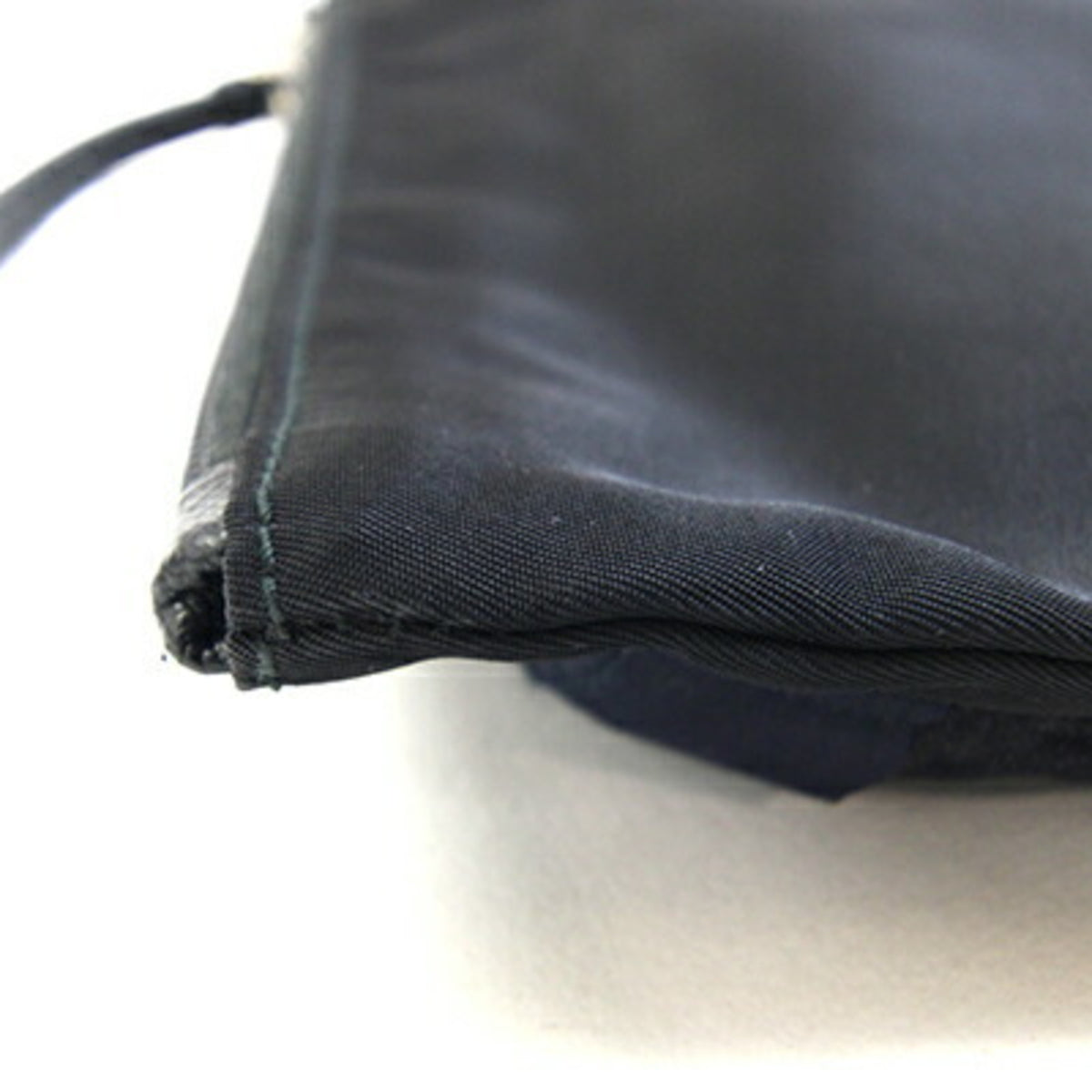 Prada Black Navy Nylon Leather Clutch Bag Handbag (Pre-Owned)