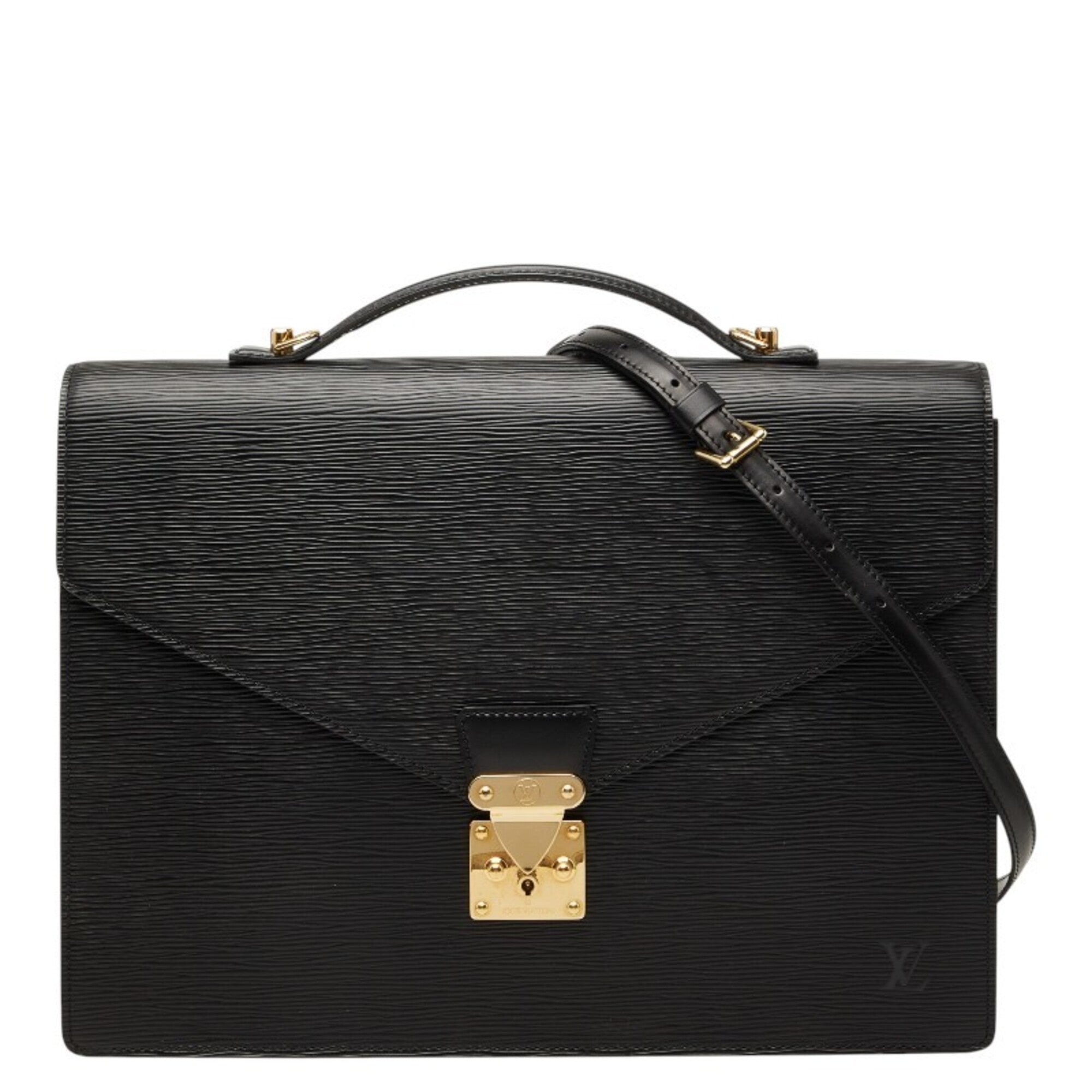 Louis Vuitton Black Noir Leather Shoulder Bag (Pre-Owned)
