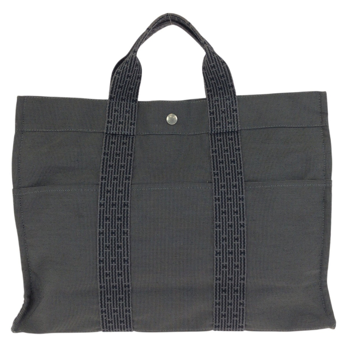Hermes Gray Polyamide Polyester Handbag Tote Bag (Pre-Owned)
