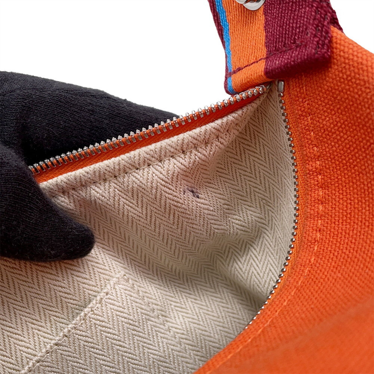 Hermes Kara Feu Canvas Handbag (Pre-Owned)