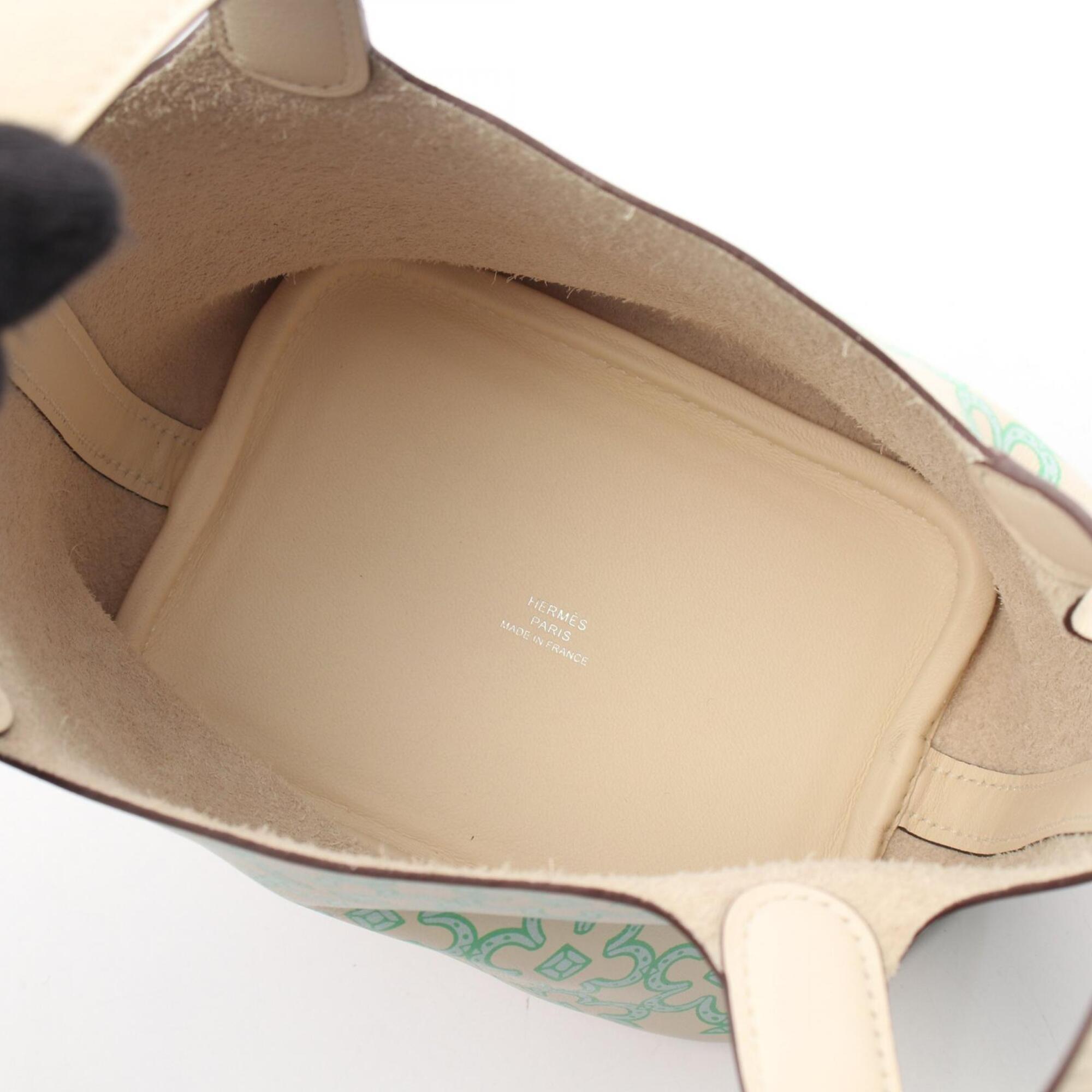 Hermes Green Ivory Swift Leather Handbag (Pre-Owned)