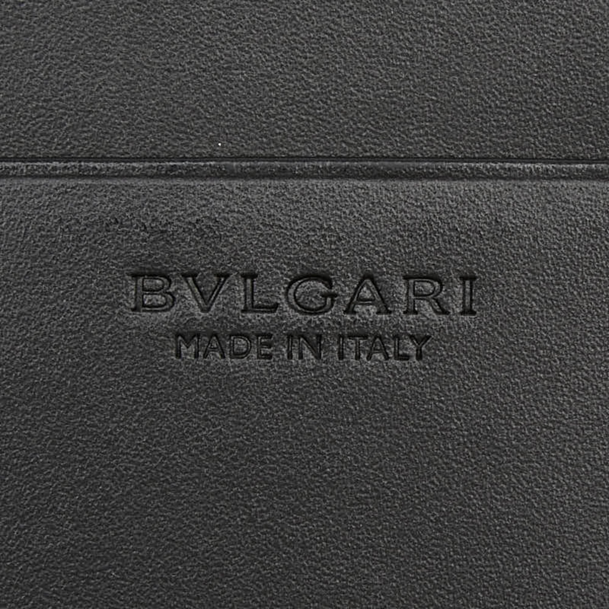 Bvlgari Black Leather Long Wallet (Bi-Fold) (Pre-Owned)
