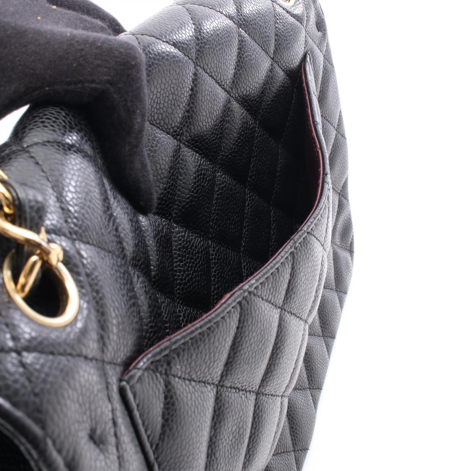 Chanel Black Grained Calfskin Handbag Shoulder Bag (Pre-Owned)