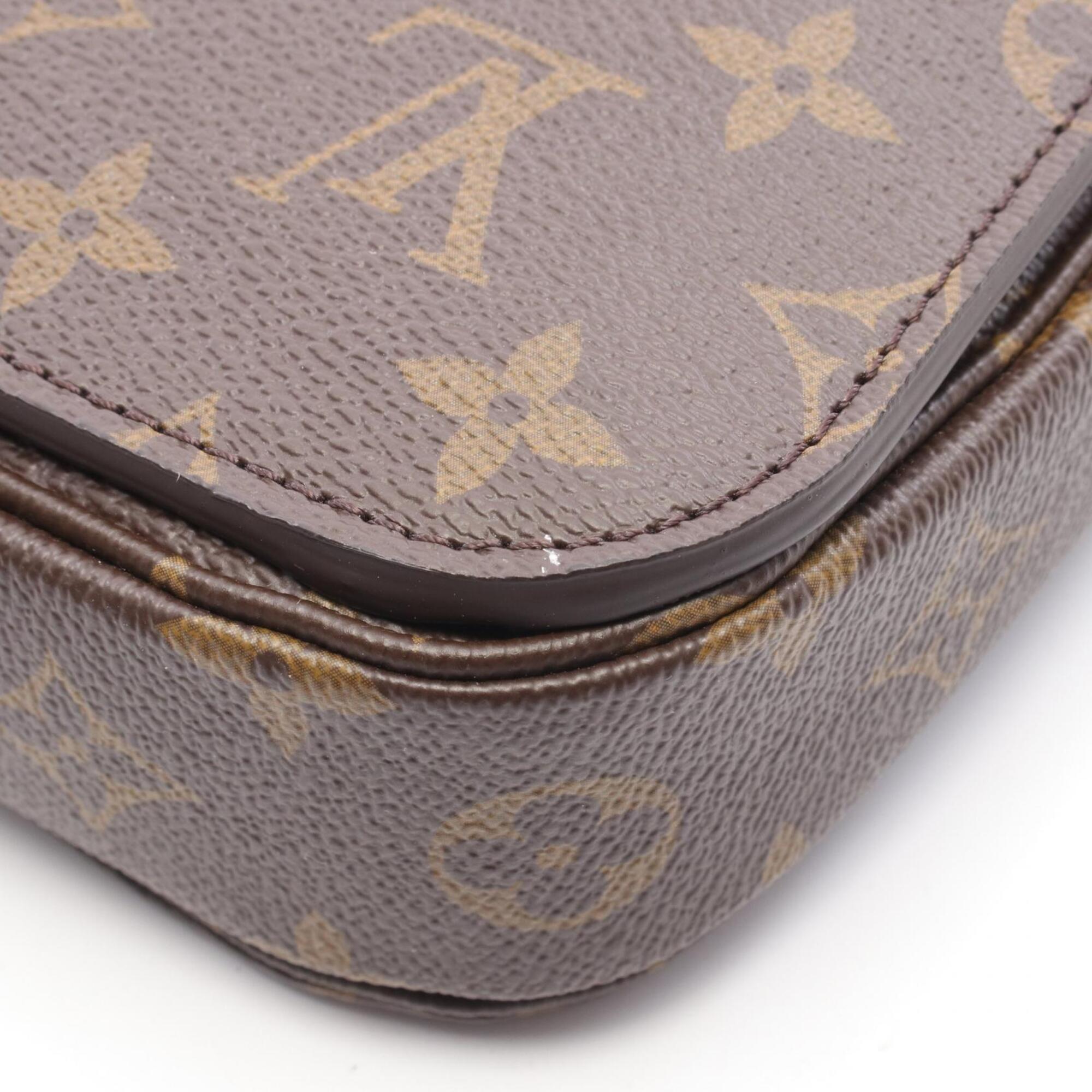 Louis Vuitton Brown Monogram Coated Canvas Leather Handbag Pochette (Pre-Owned)