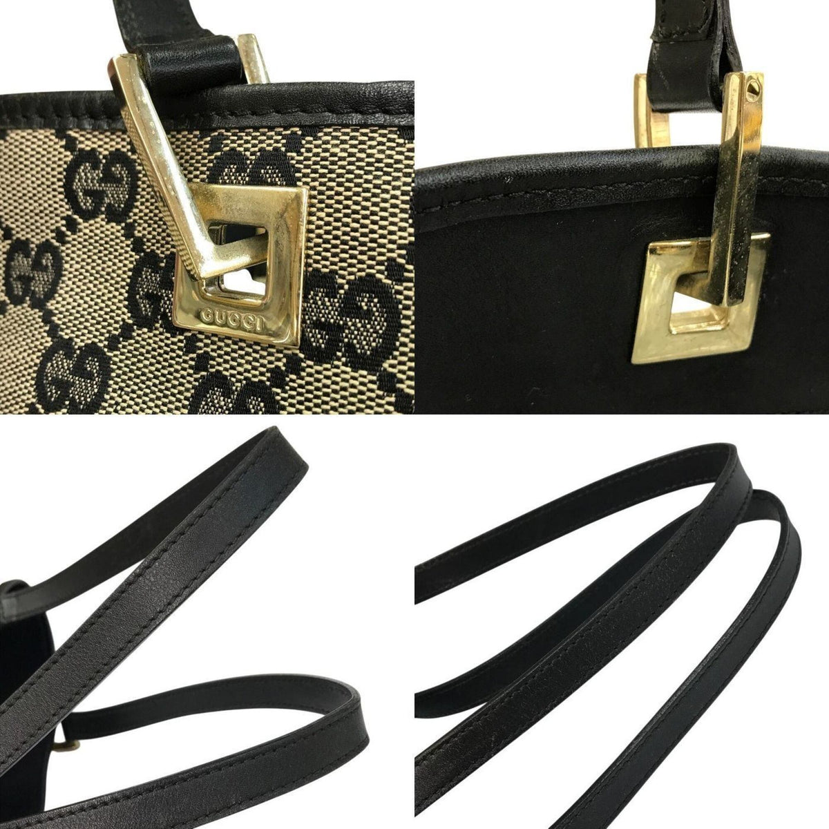 Gucci Gg Canvas Black Tote Bag (Pre-Owned)