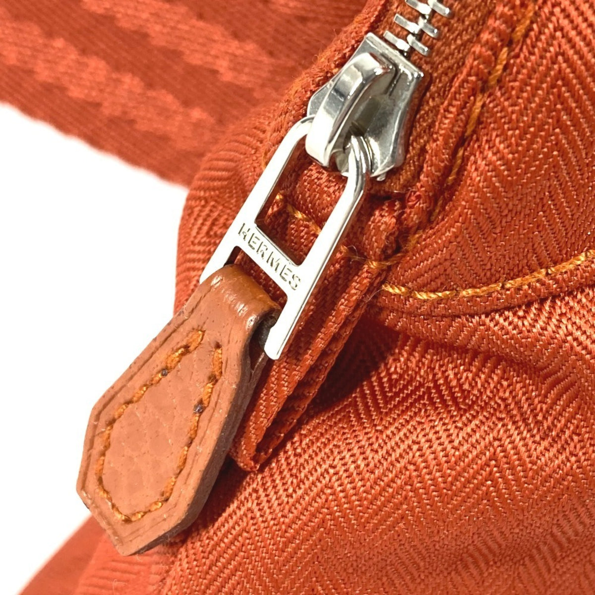 Hermes Orange Cotton Polyamide Fanny Pack Pouch Shoulder Bag (Pre-Owned)