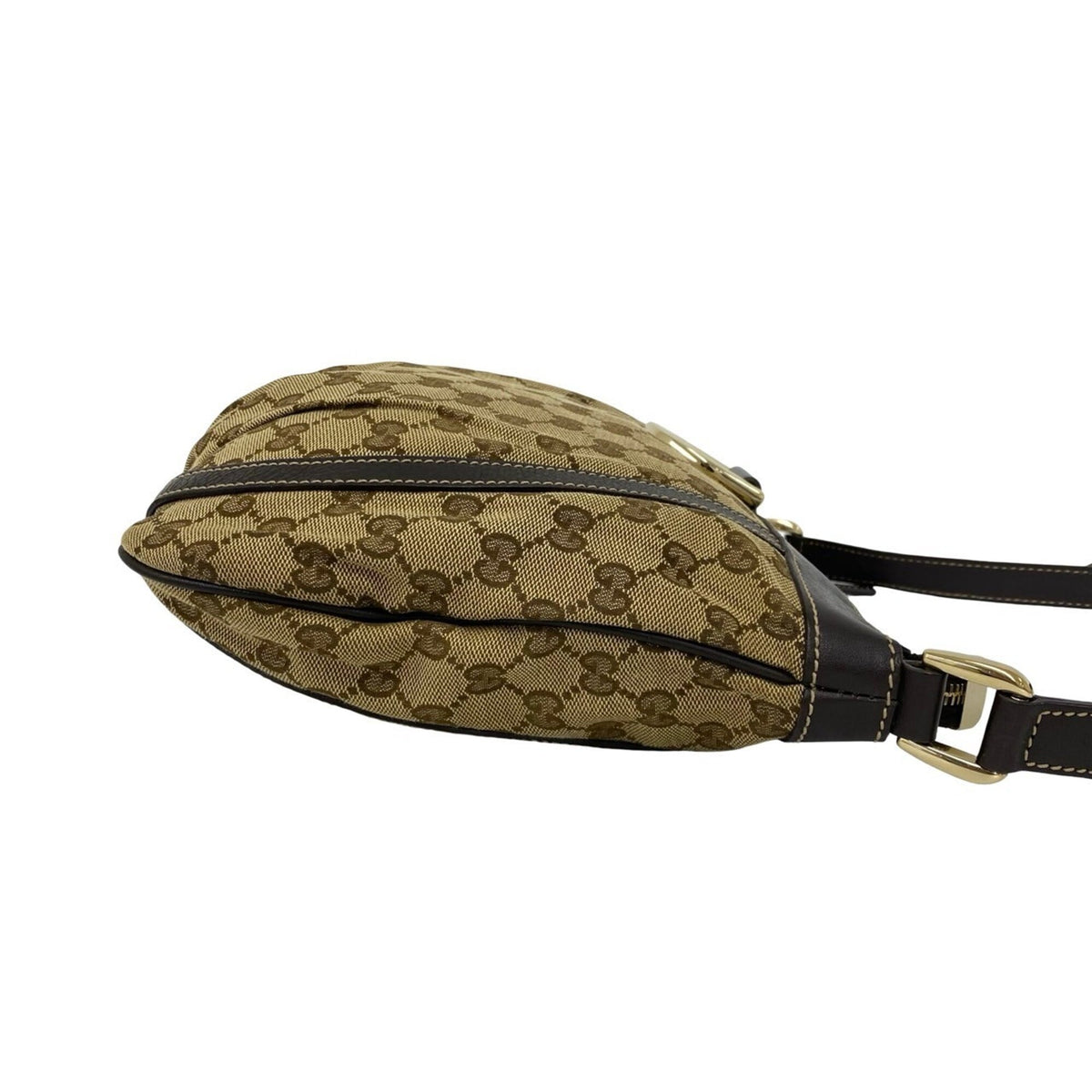 Gucci Brown Canvas Leather Pochette Shoulder Bag (Pre-Owned)
