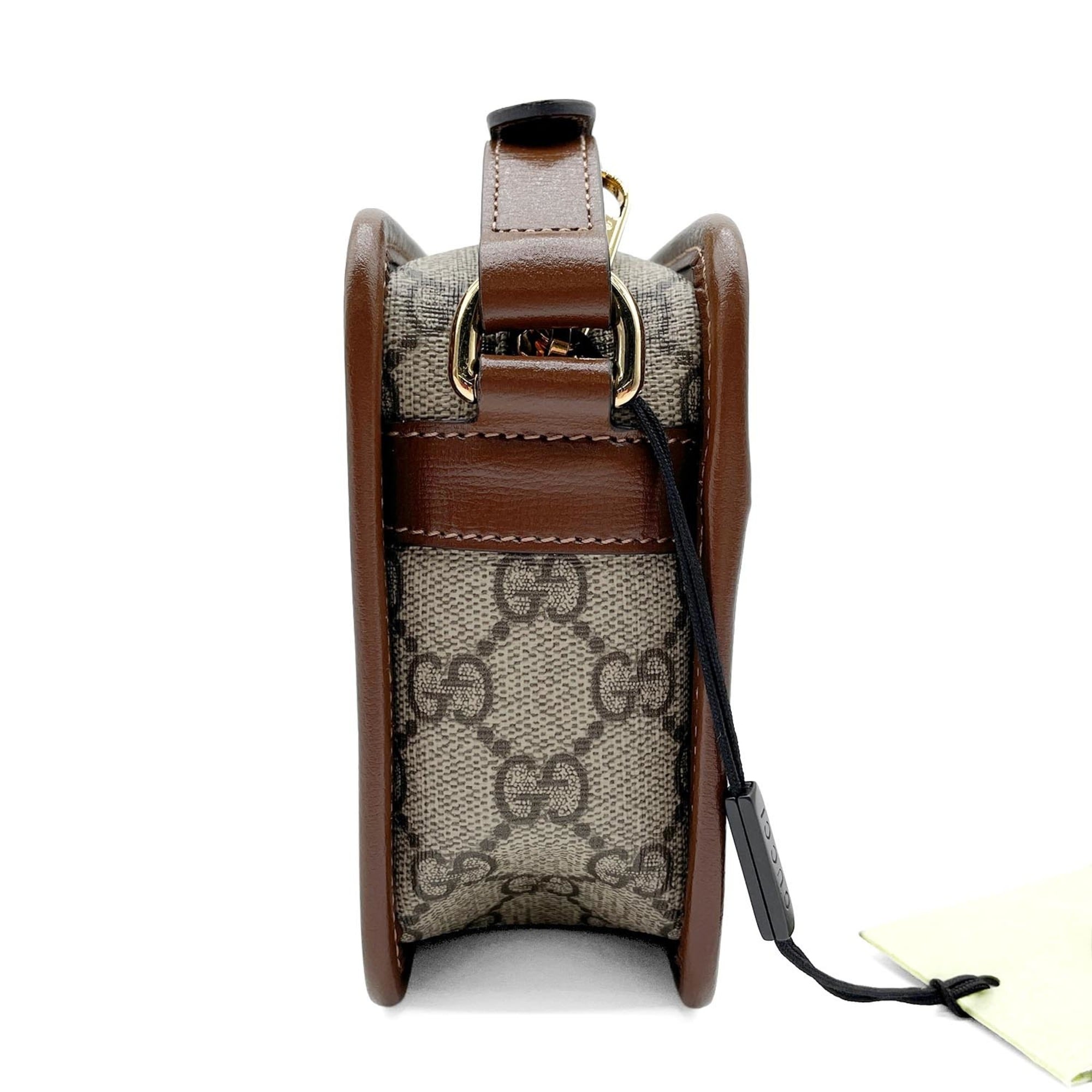 Gucci Brown Gray Pvc Leather Pochette Shoulder Bag (Pre-Owned)