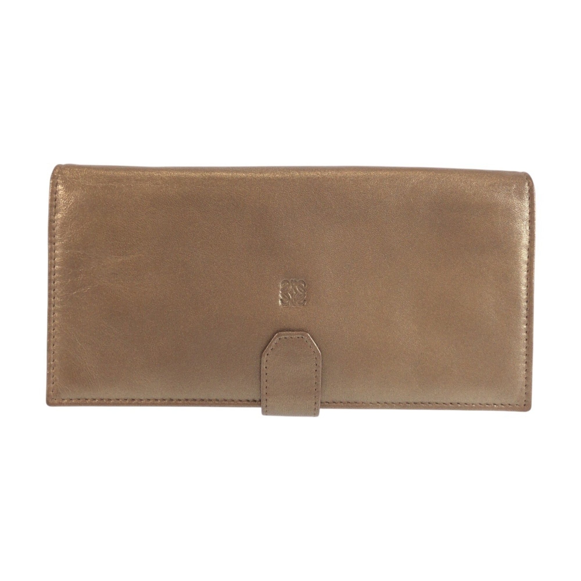 Loewe Bronze Leather Long Wallet (Bi-Fold) (Pre-Owned)