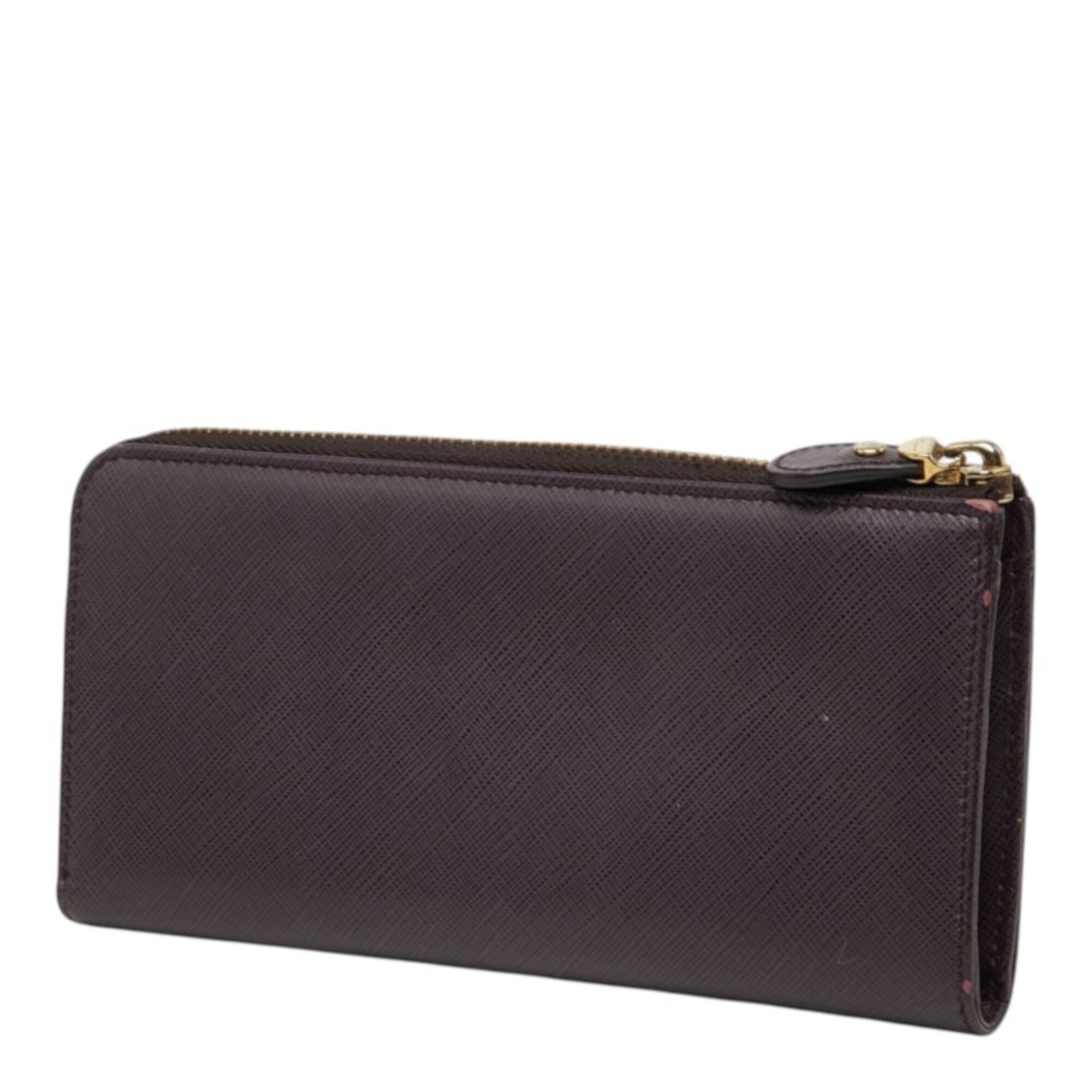 Salvatore Ferragamo Purple Leather Long Wallet (Bi-Fold) (Pre-Owned)