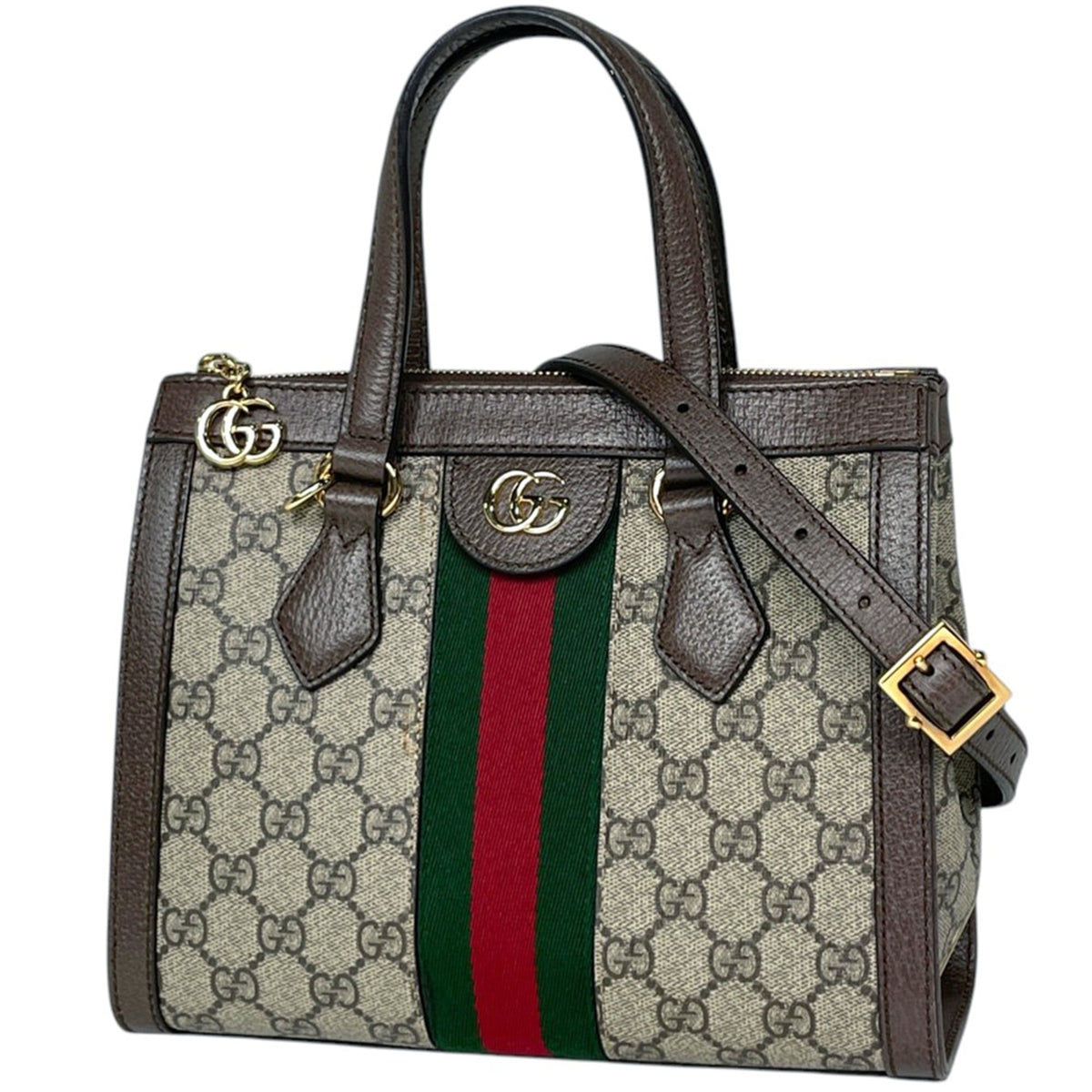 Gucci Ophidia Beige Brown Gg Supreme Leather Tote Bag (Pre-Owned)