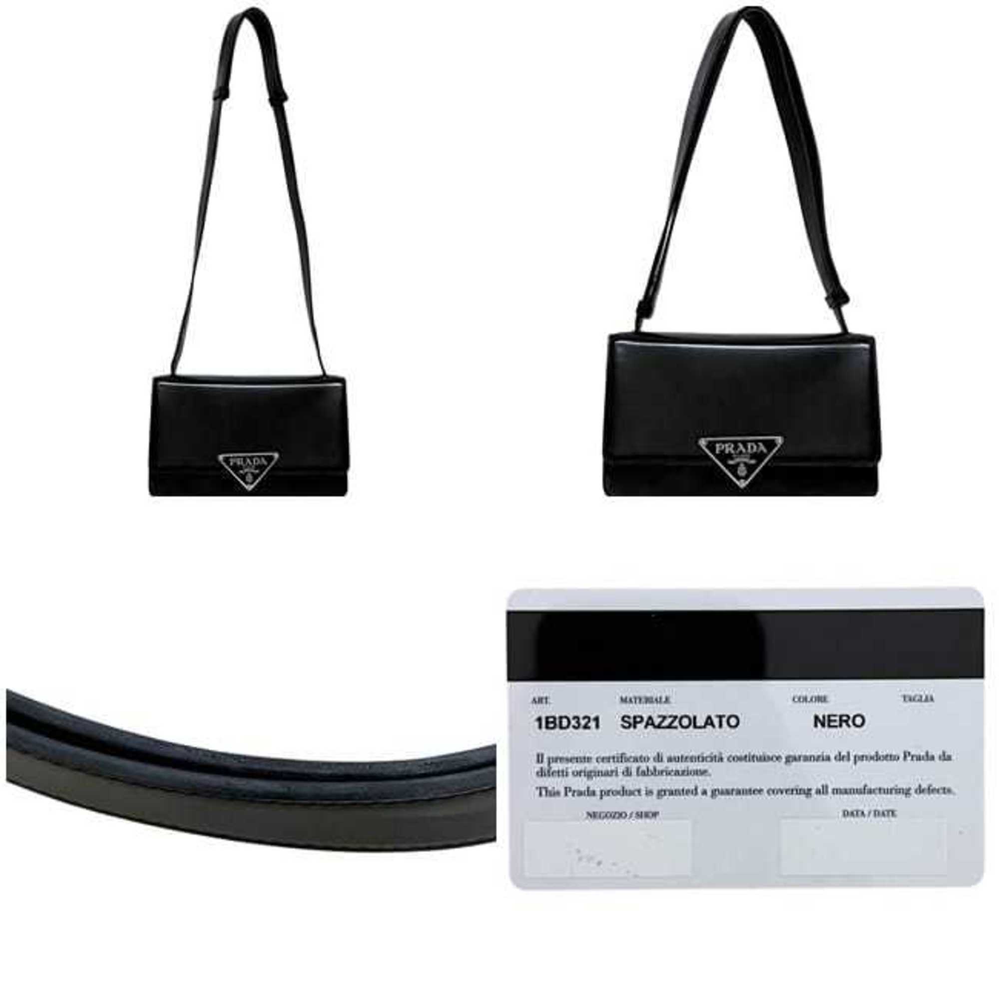Prada Black Nero Leather Shoulder Bag (Pre-Owned)