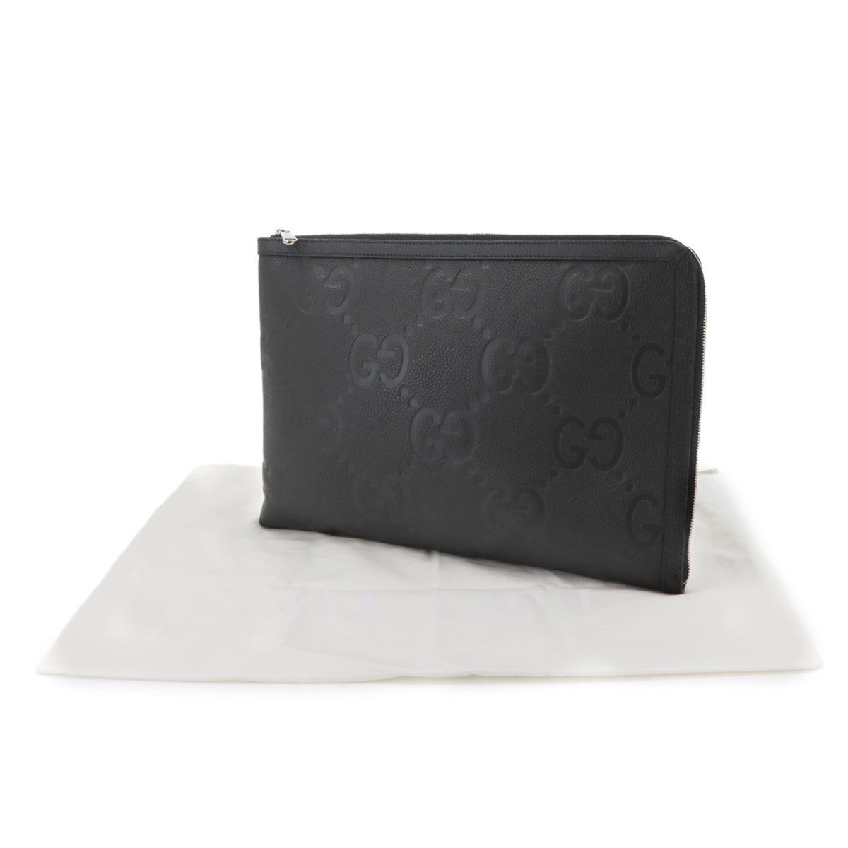 Gucci Black Leather Clutch Bag Document Case (Pre-Owned)