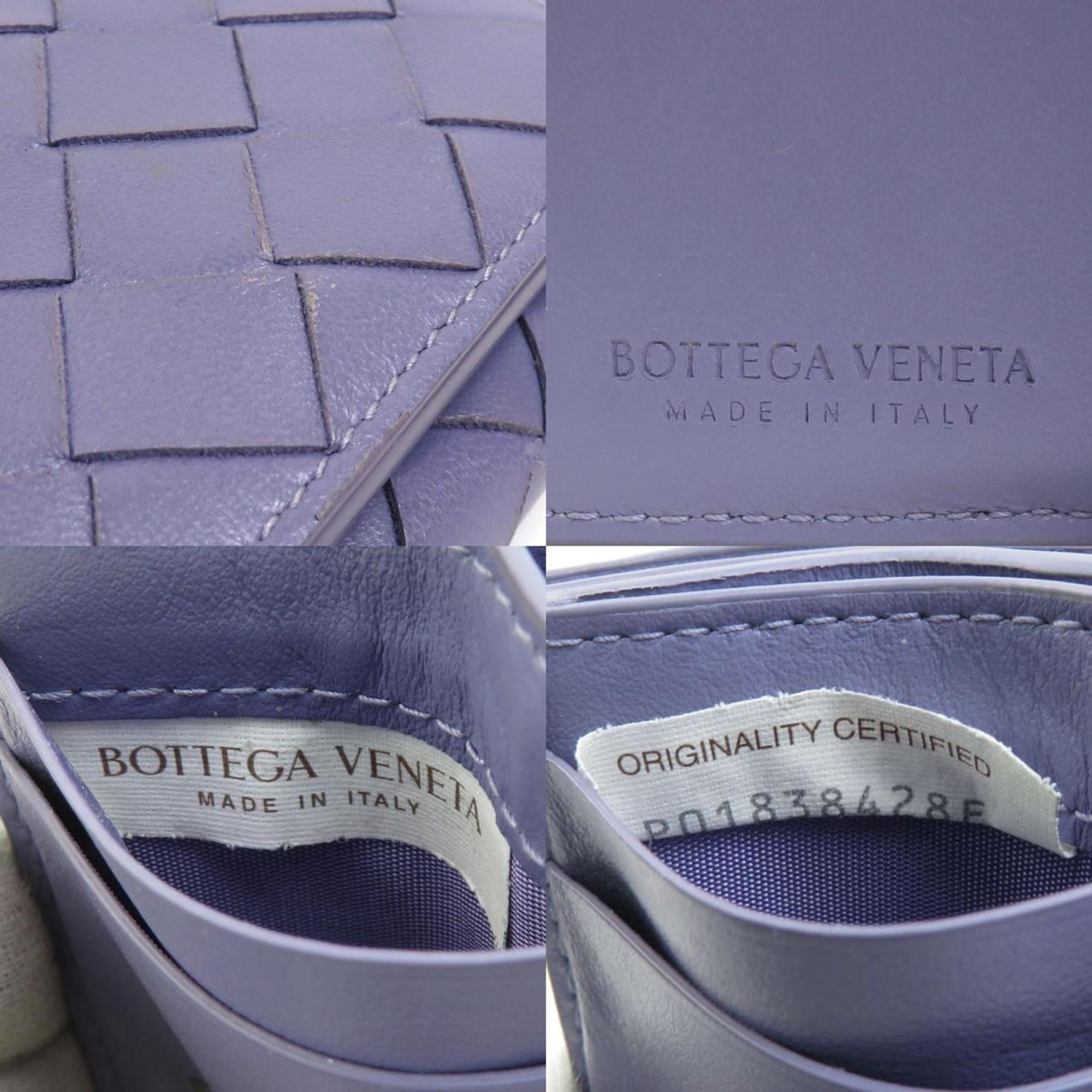 Bottega Veneta Purple Leather Wallet (Tri-Fold) (Pre-Owned)