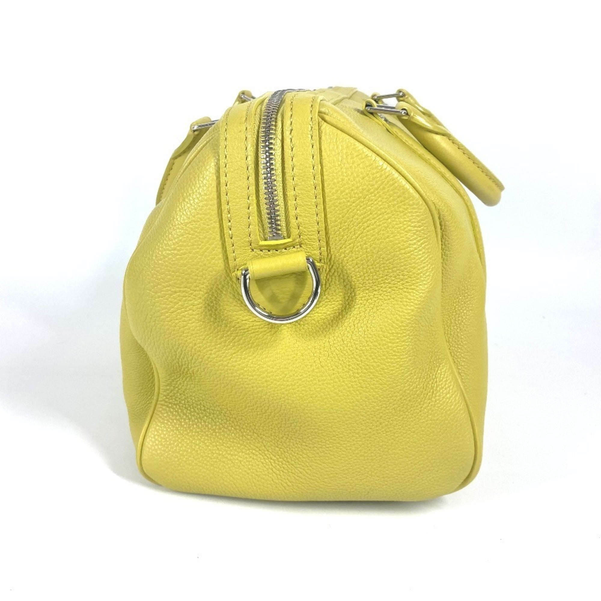 Louis Vuitton Pistache Yellow Leather Boston Bag Handbag Shoulder Bag (Pre-Owned)