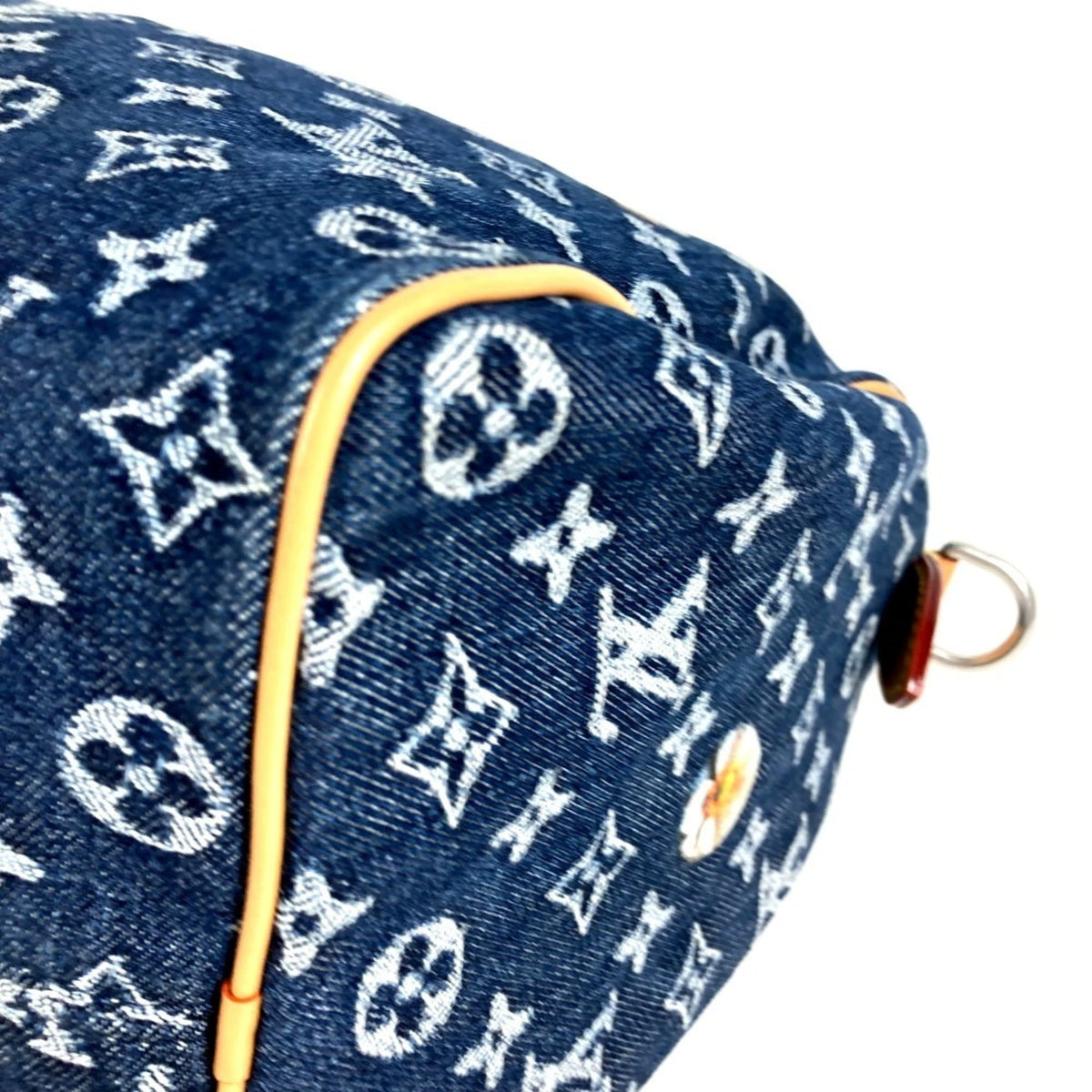 Louis Vuitton Blue Monogram Denim Boston Bag Handbag Tote Bag (Pre-Owned)