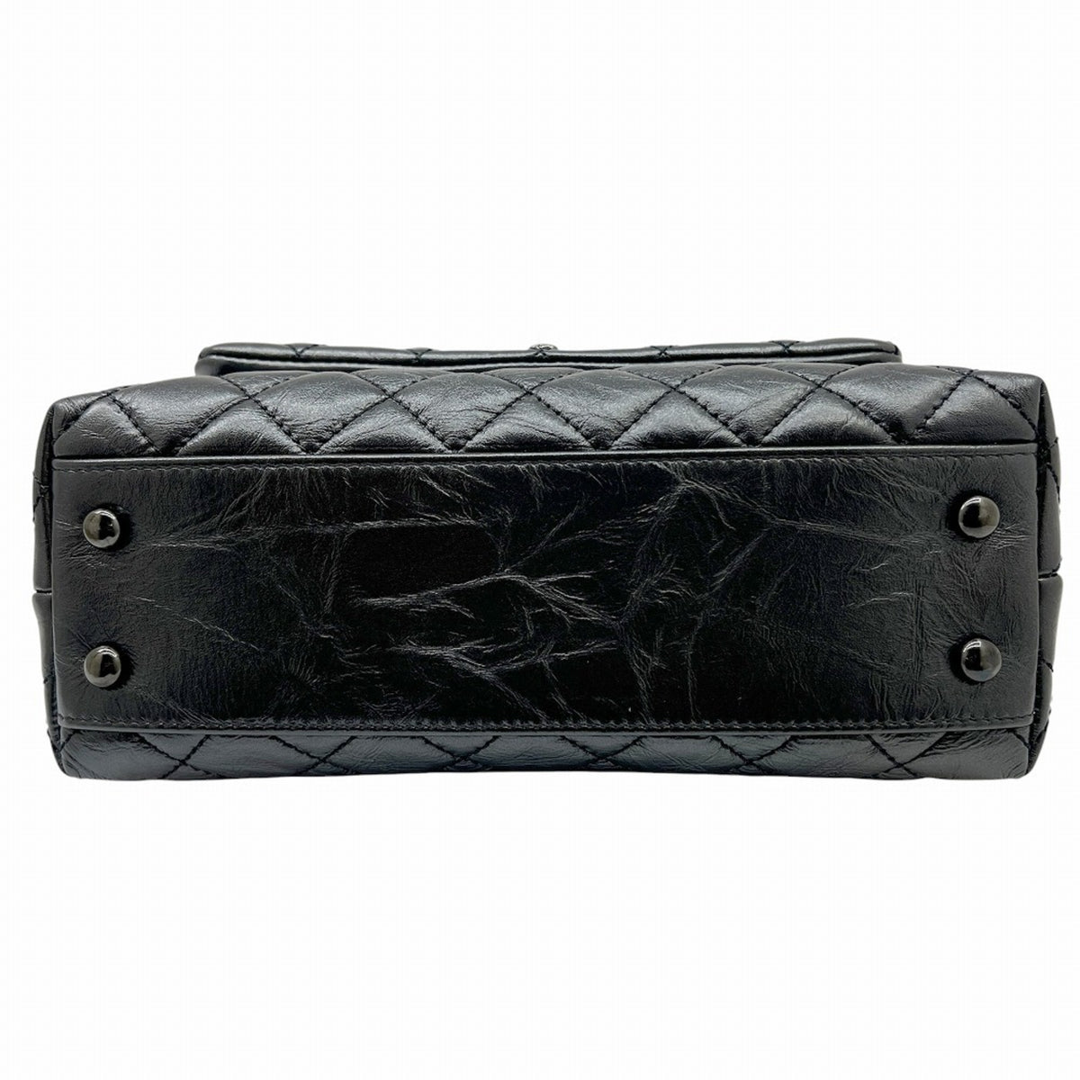 Chanel Metallic Gray Leather Handbag Shoulder Bag (Pre-Owned)