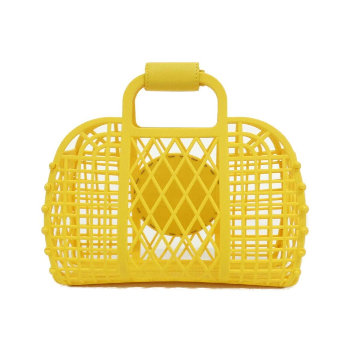 Fendi Yellow Plastic Leather Basket Handbag (Pre-Owned)