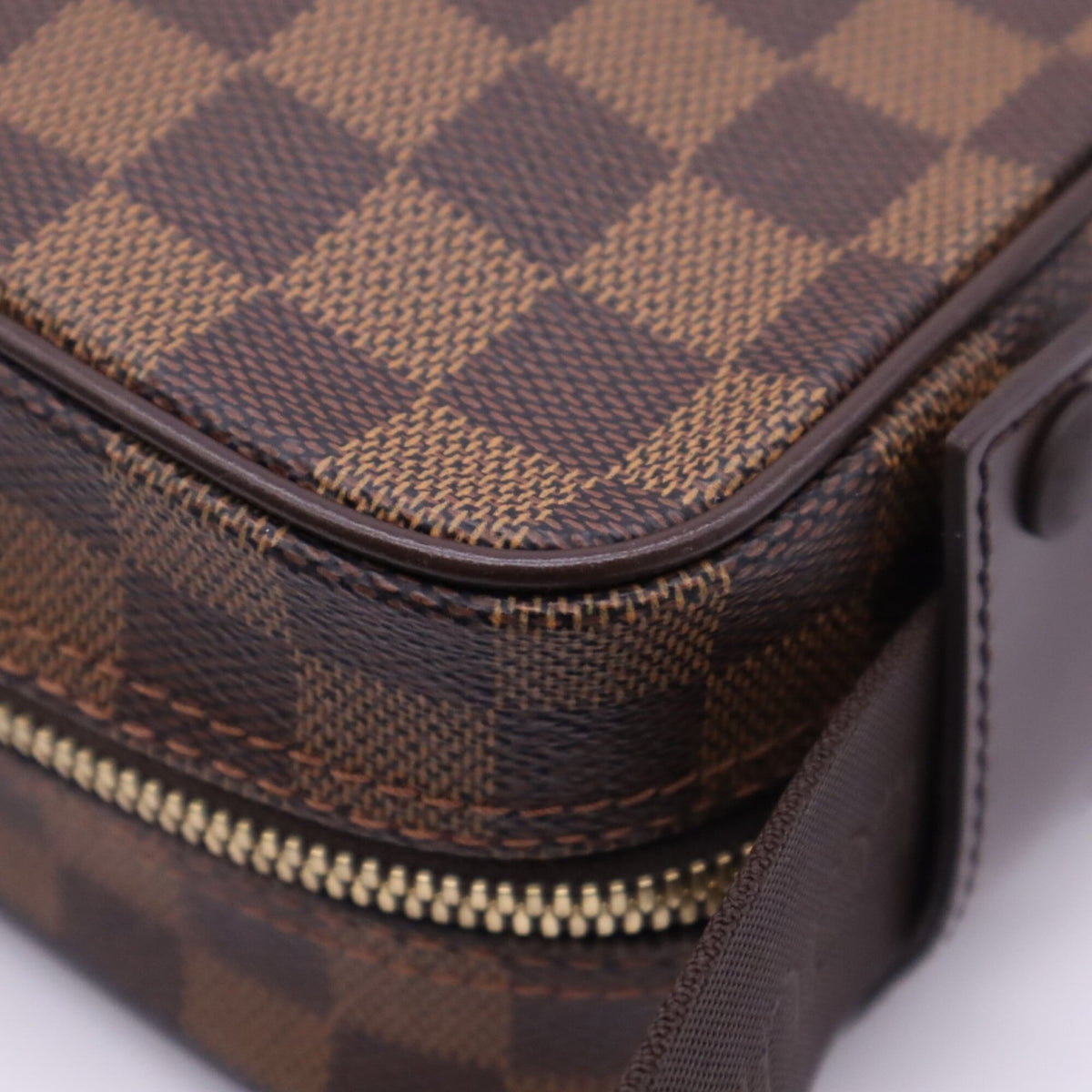 Louis Vuitton Damier Beige Brown Coated Canvas Leather Shoulder Bag (Pre-Owned)