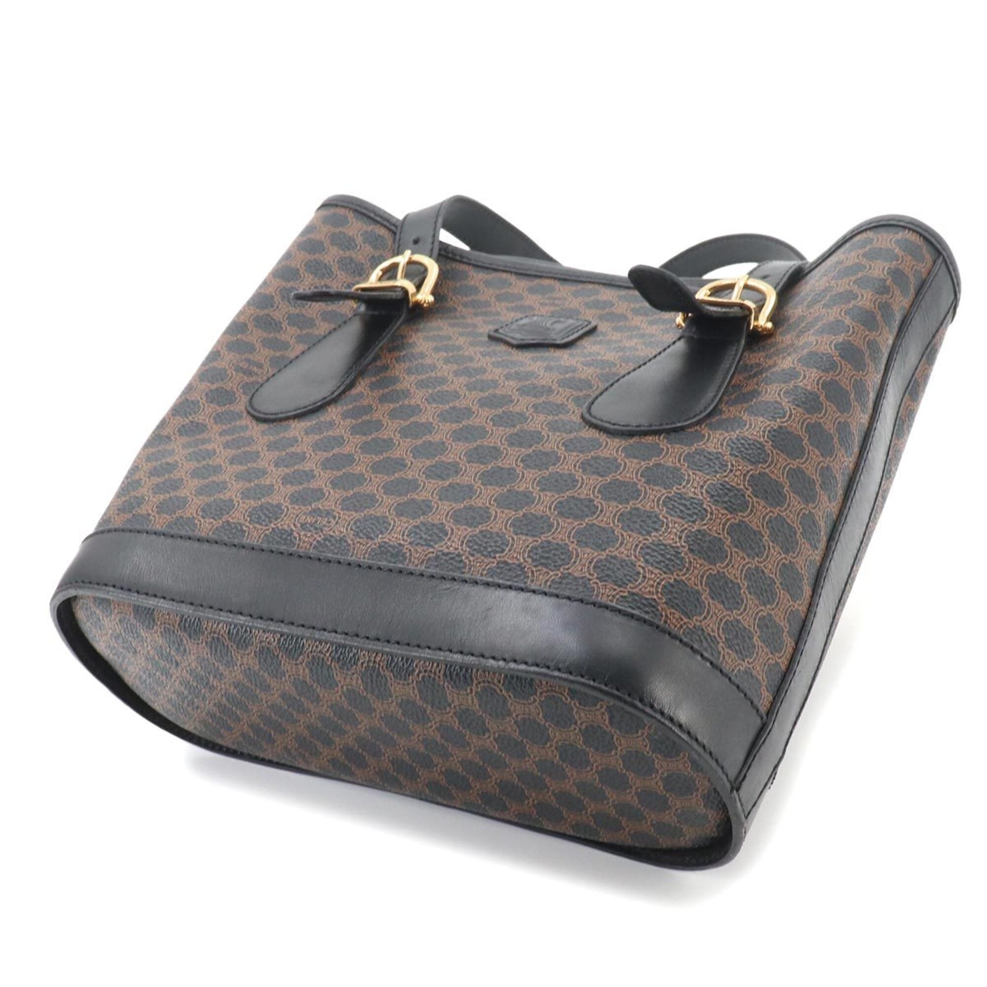 Celine Black Brown Faux Leather Handbag Tote Bag (Pre-Owned)