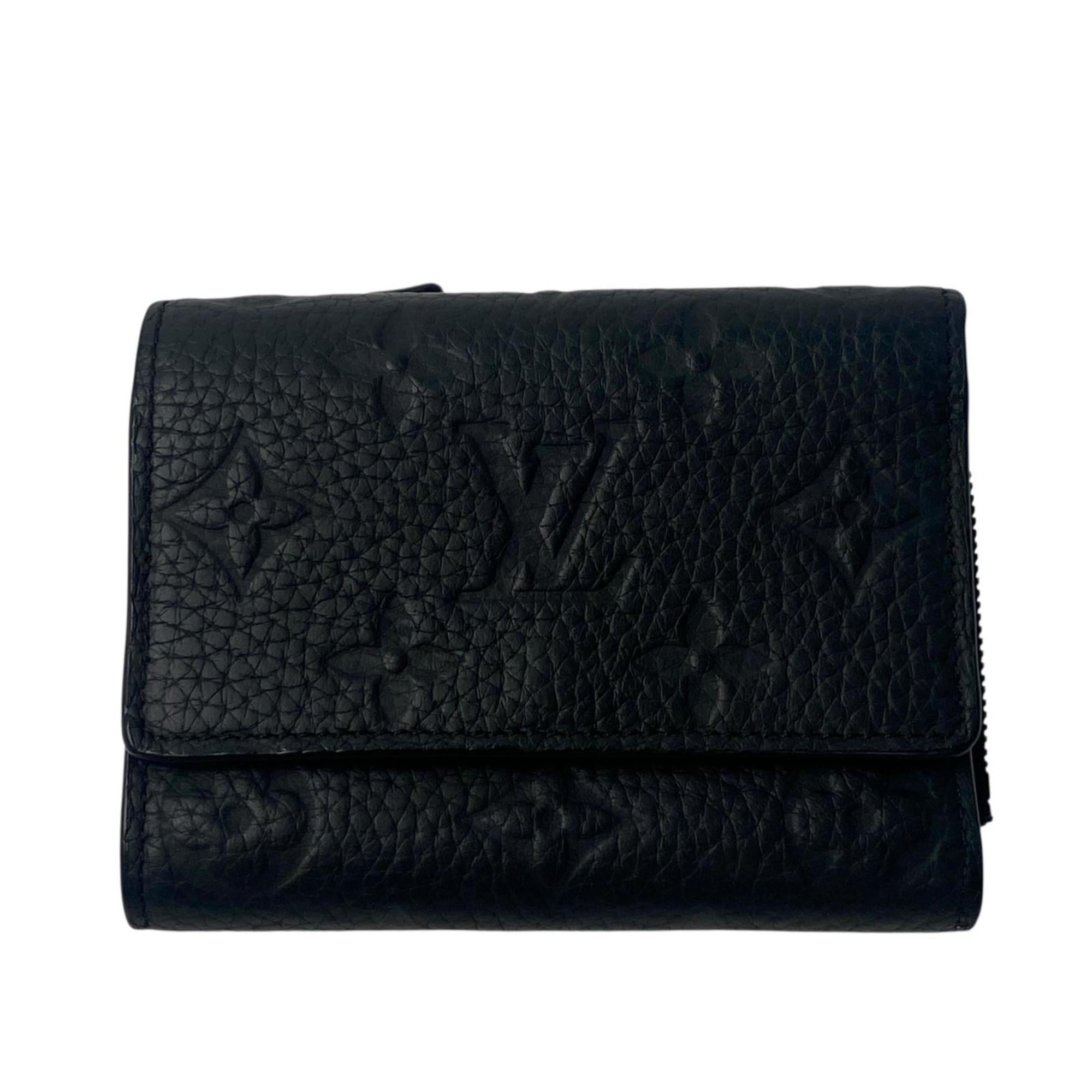 Louis Vuitton Black Noir Leather Wallet (Tri-Fold) (Pre-Owned)