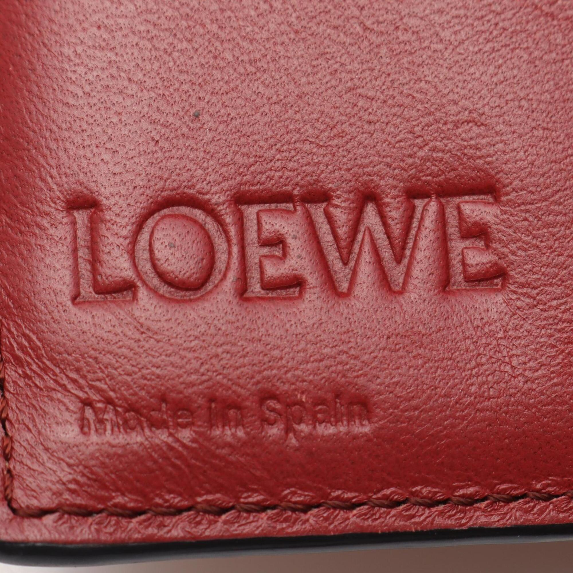Loewe Brown Red Color Leather Wallet (Bi-Fold) (Pre-Owned)