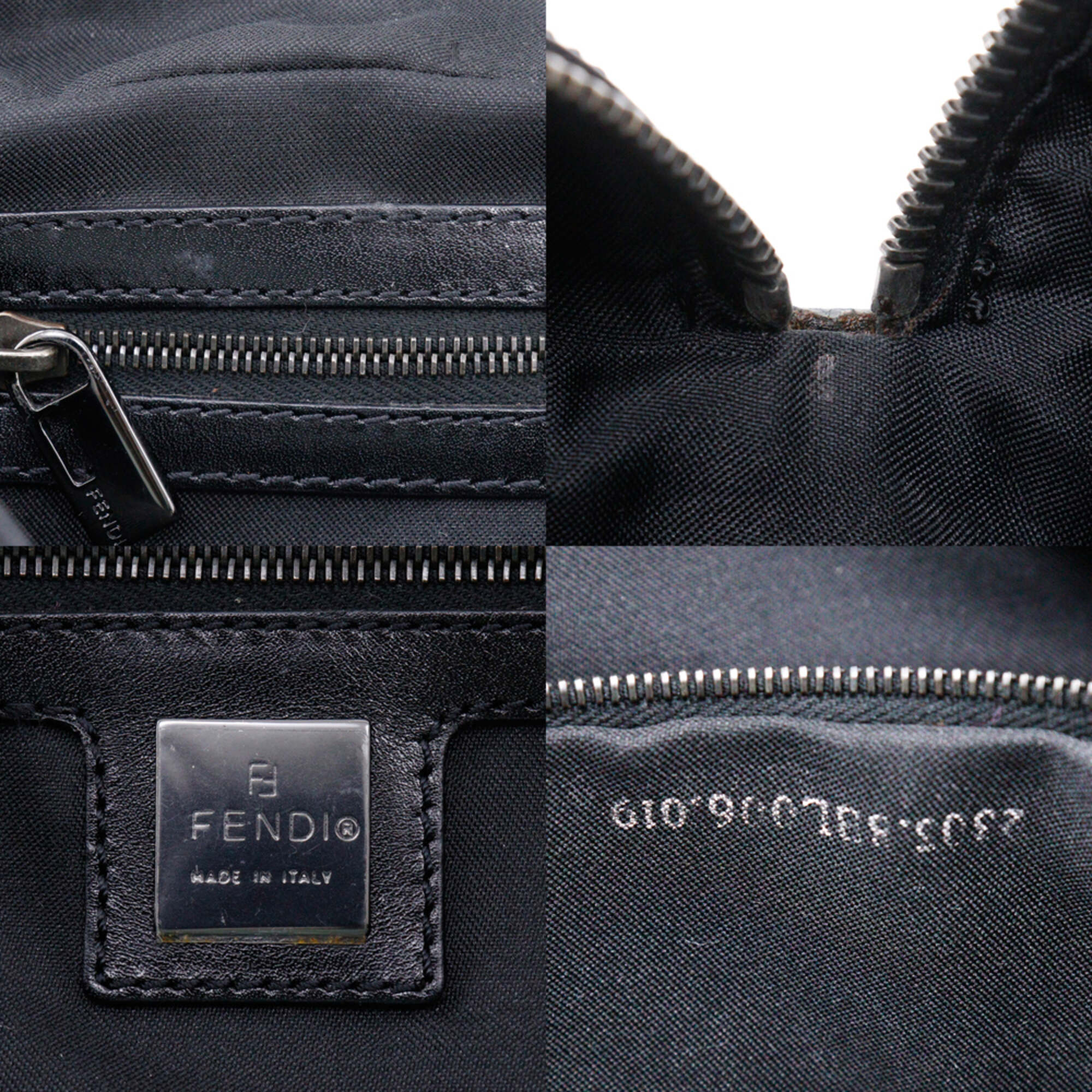 Fendi Zucchino Black Nylon Canvas Tote Bag (Pre-Owned)