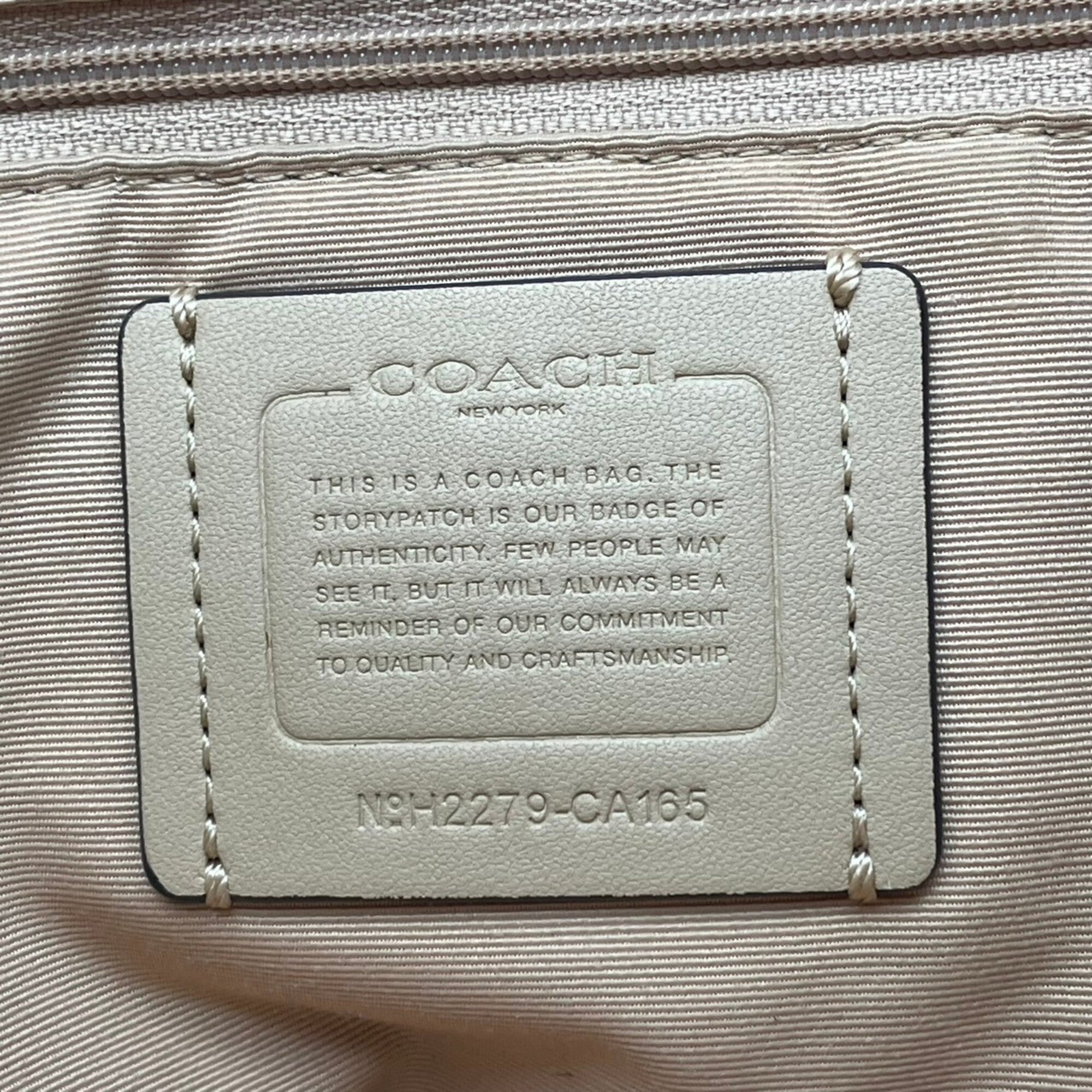 Coach Brown Ivory Leather Handbag Tote Bag (Pre-Owned)