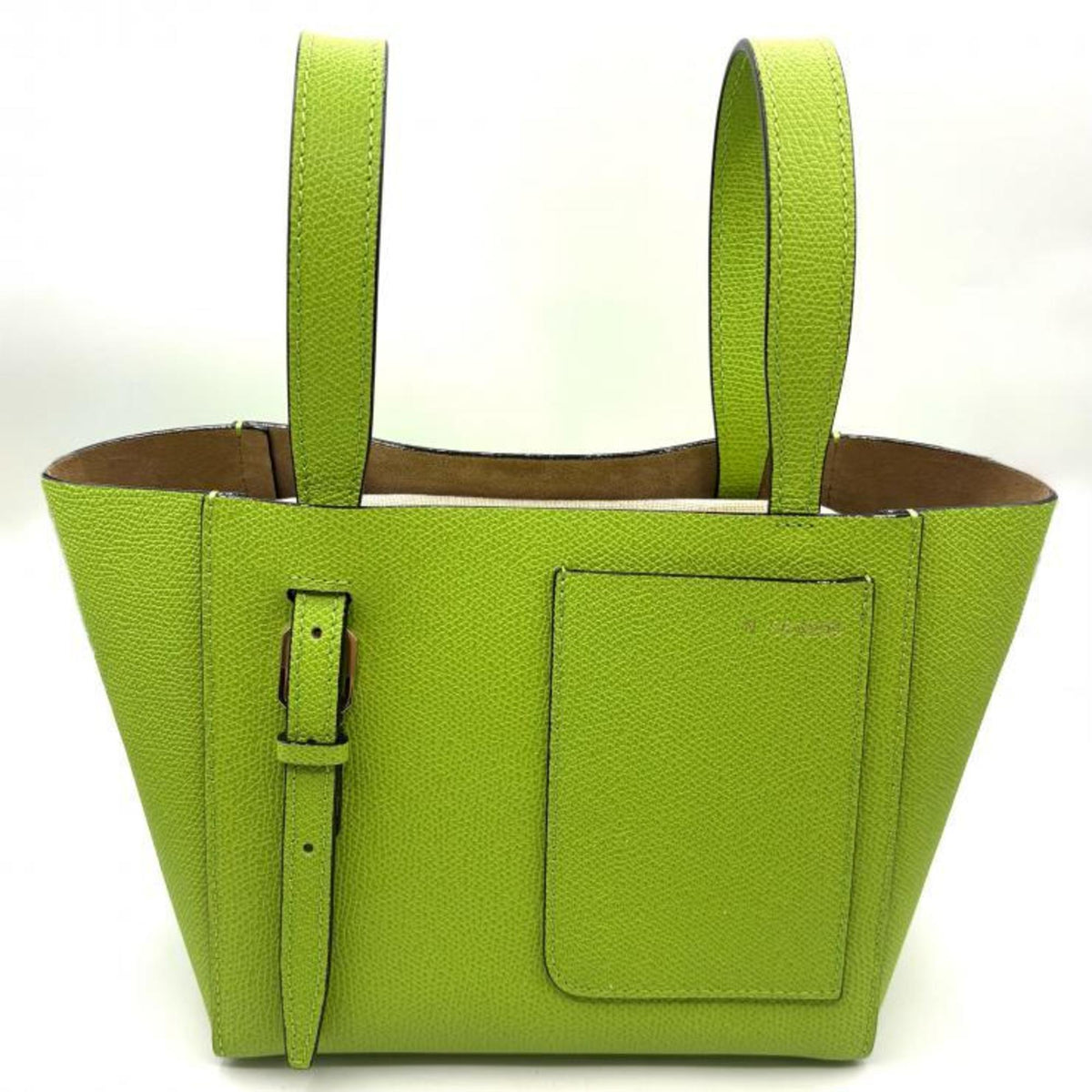 Valextra Green Leather Handbag Pouch (Pre-Owned)