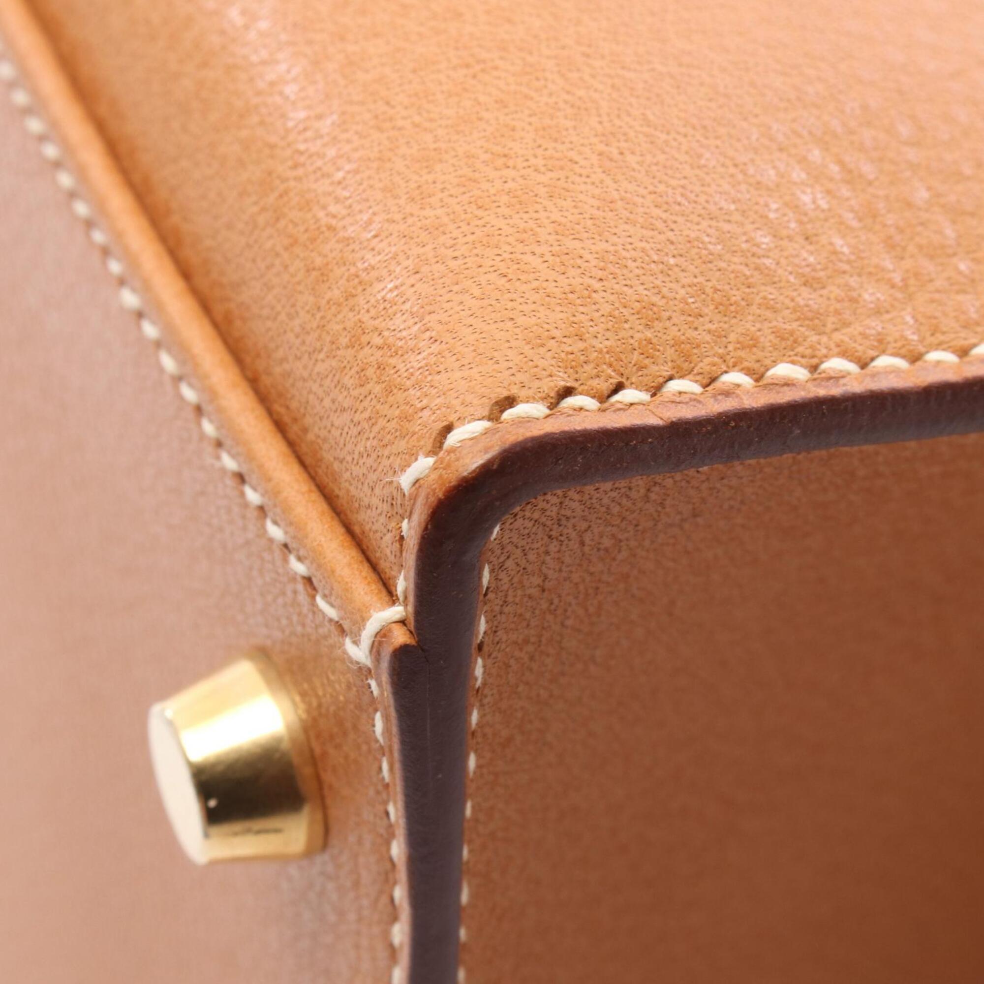 Hermes Brown Natural Leather Handbag (Pre-Owned)