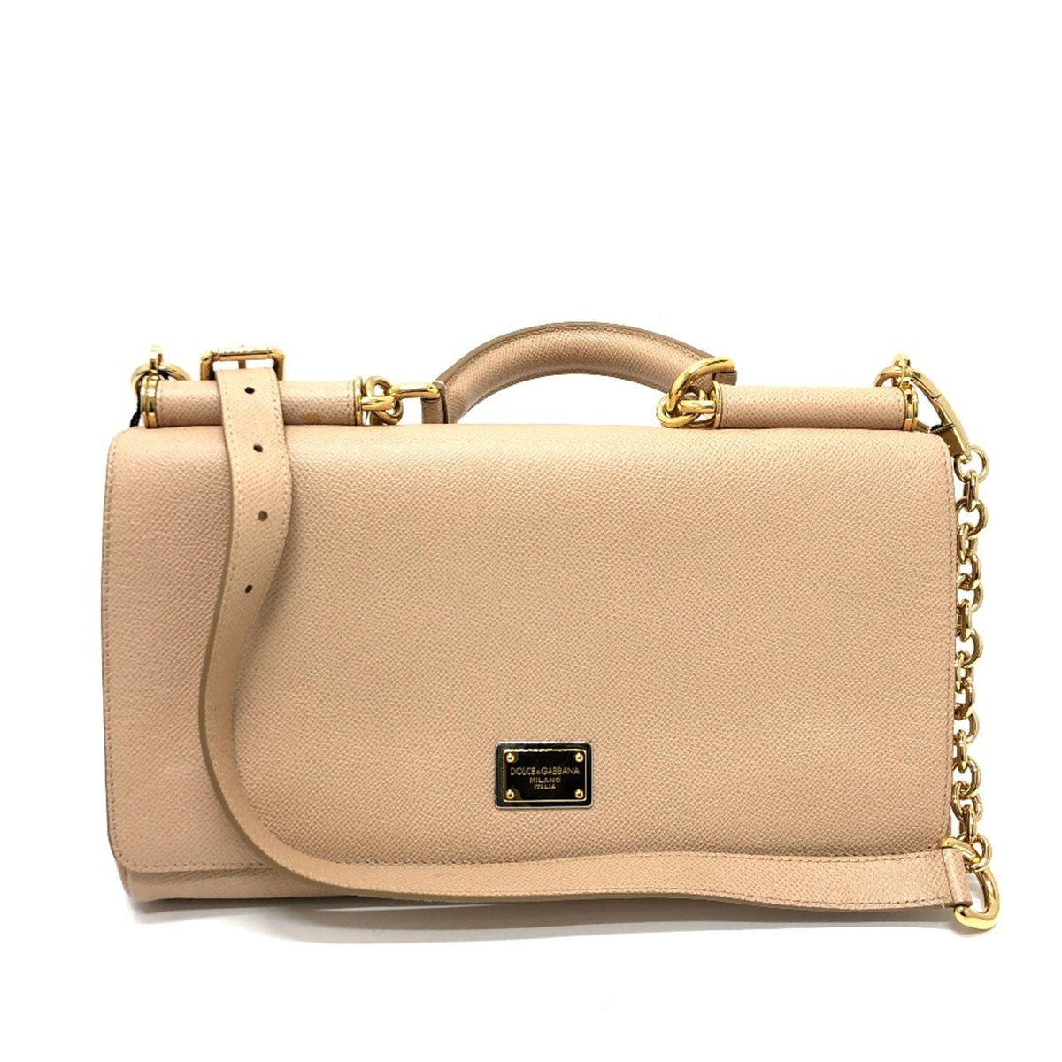 Dolce & Gabbana Beige Leather Shoulder Bag (Pre-Owned)