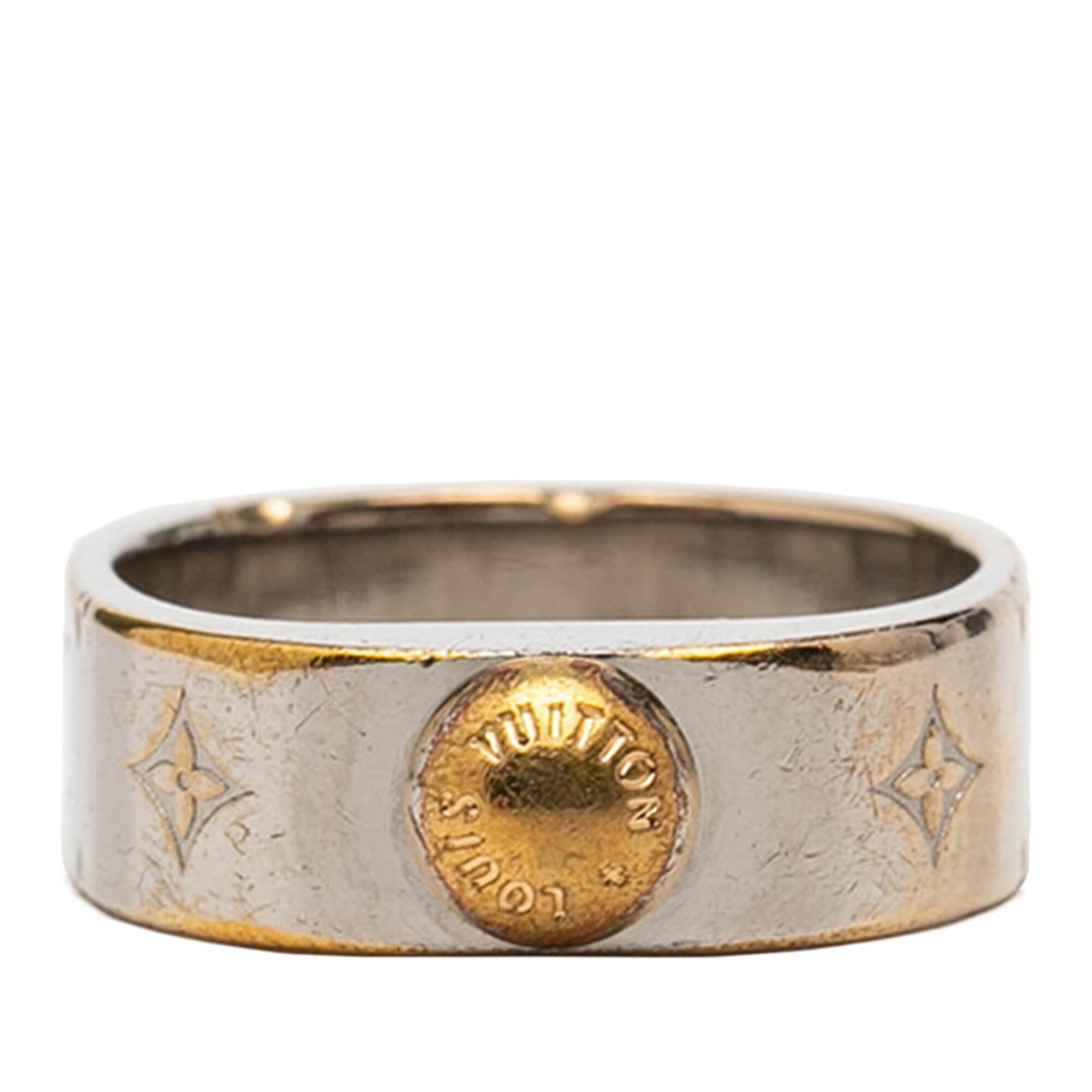 Louis Vuitton Gold Silver Gold Plating Metal Band Ring (Pre-Owned)