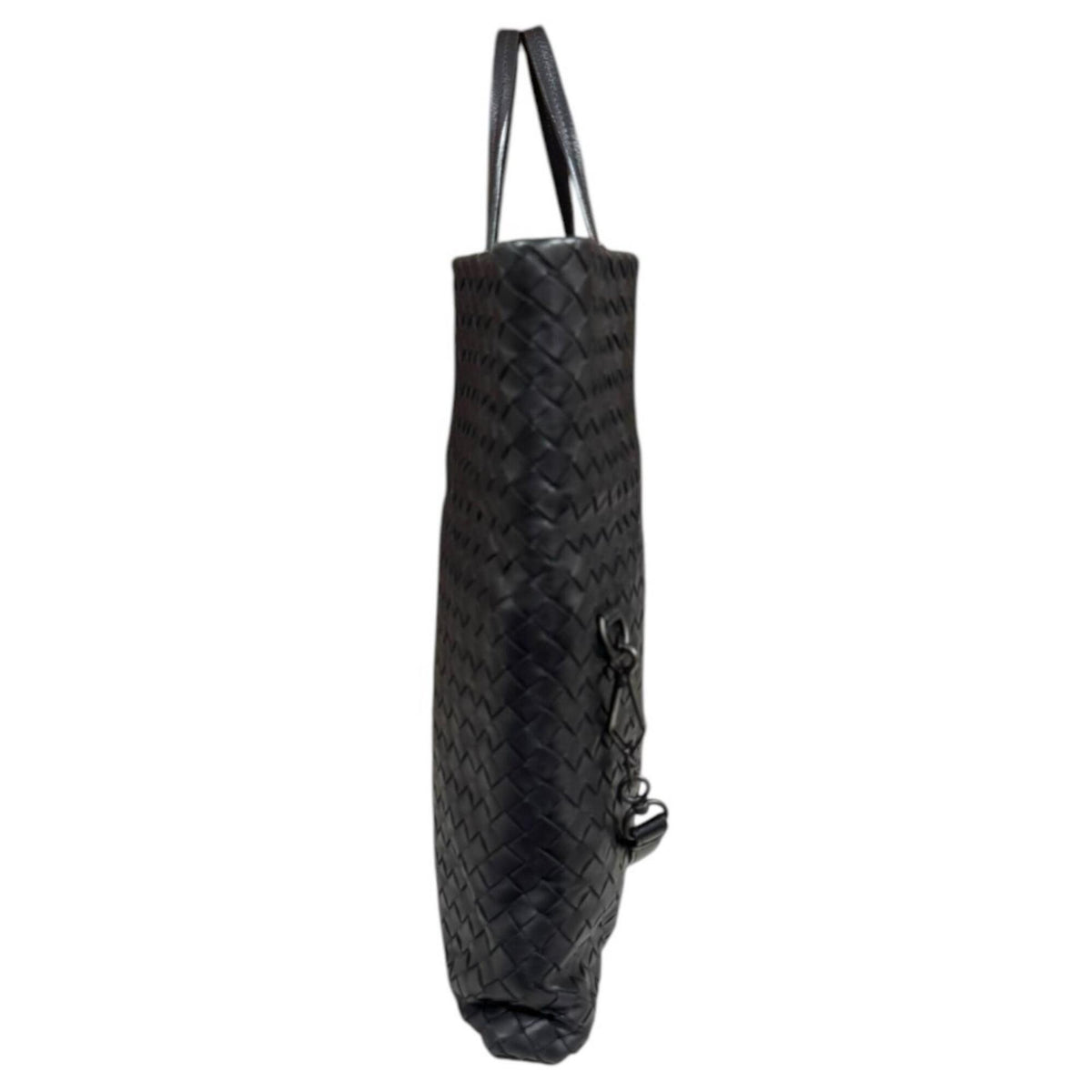 Bottega Veneta Intrecciato Black Leather Shoulder Bag Tote Bag (Pre-Owned)