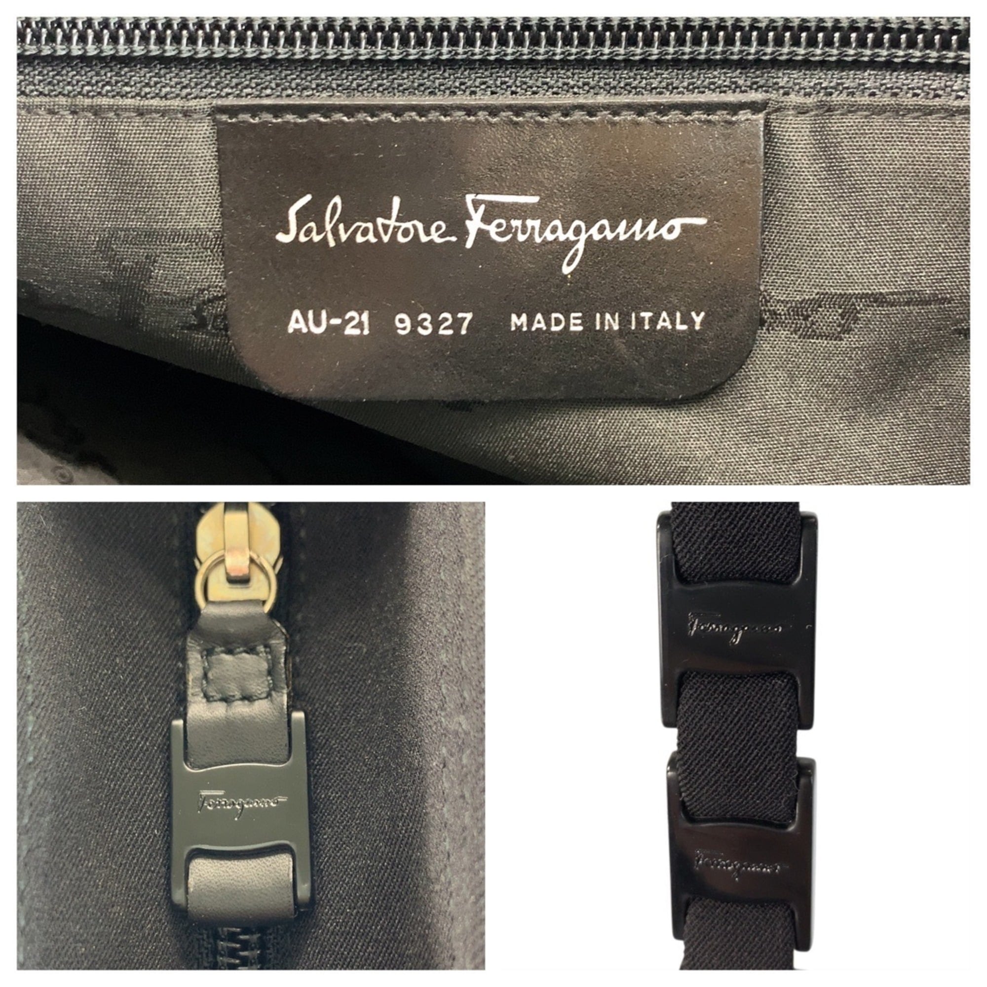 Salvatore Ferragamo Black Nylon Shoulder Bag Tote Bag (Pre-Owned)