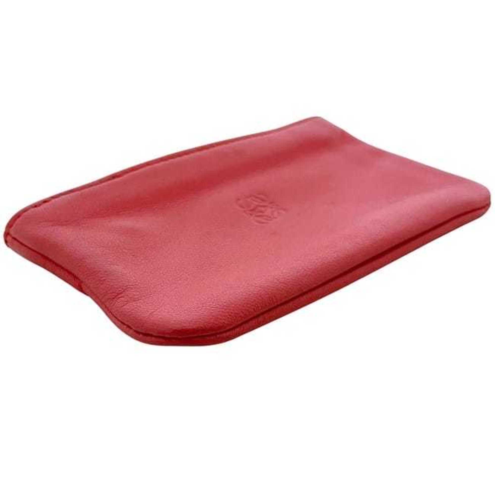 Loewe Red Color Leather Coin Purse/Coin Case (Pre-Owned)