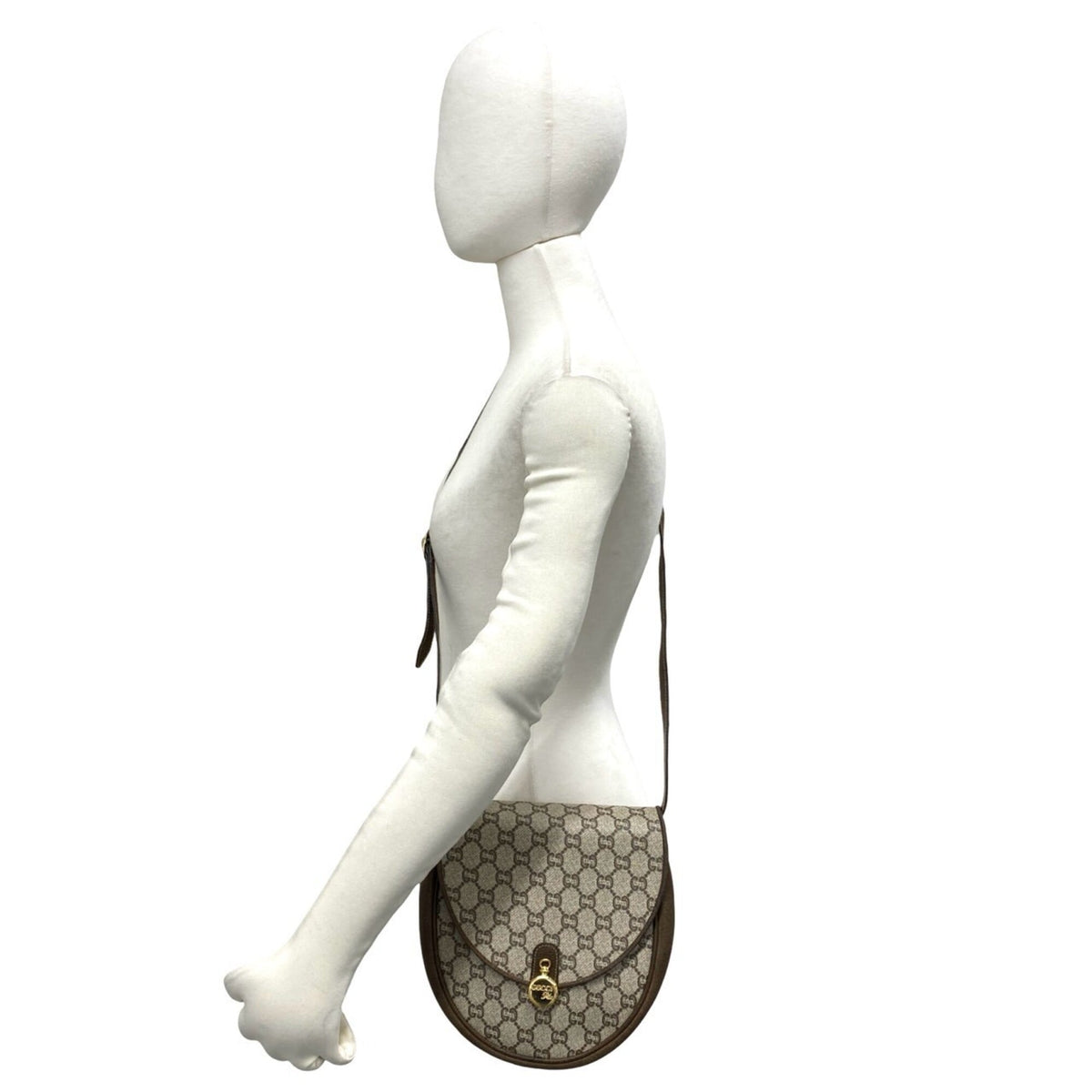 Gucci Brown Leather Pvc Pochette Shoulder Bag (Pre-Owned)